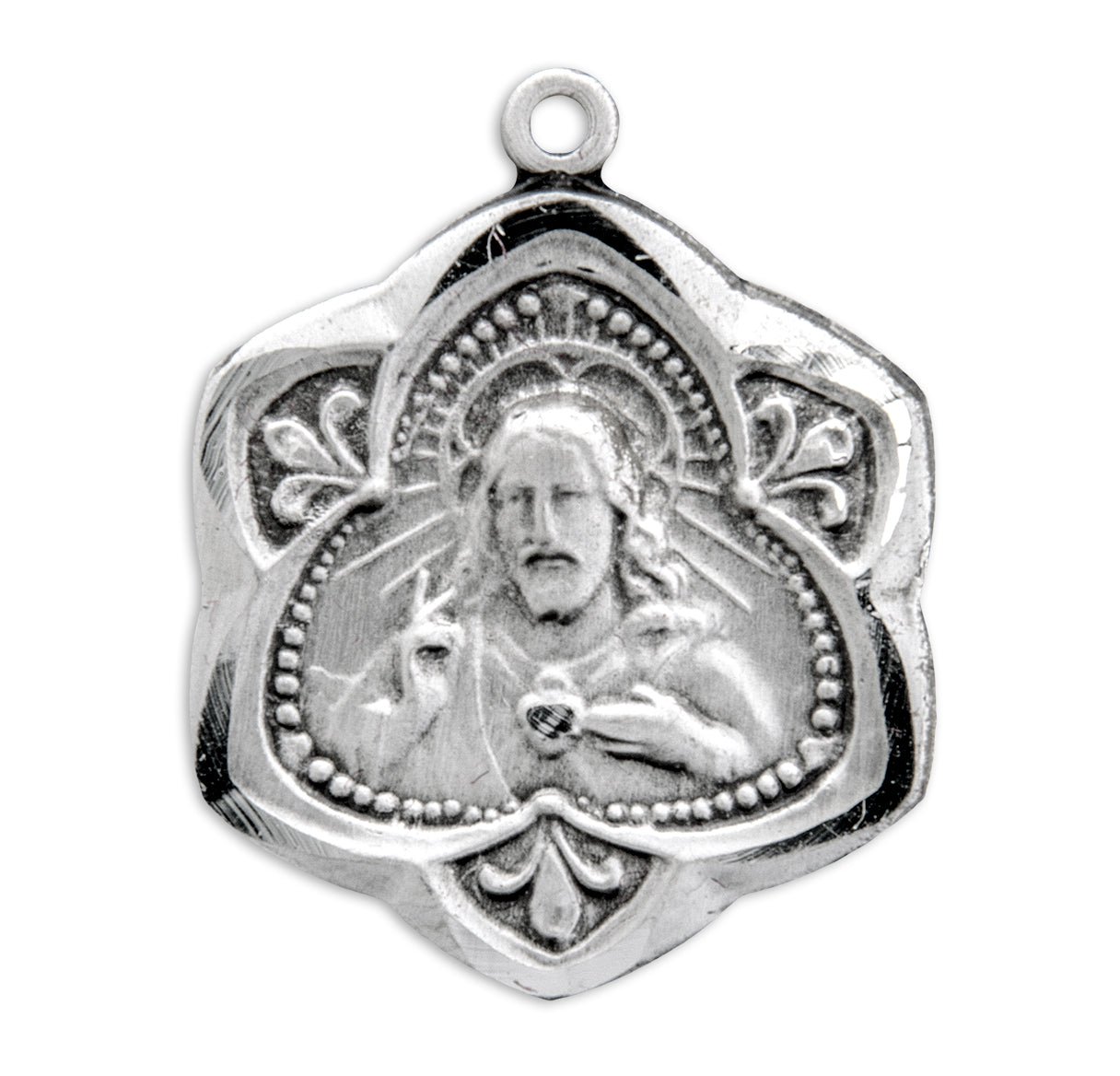 Sacred Heart of Jesus Sterling Silver Scapular Medal