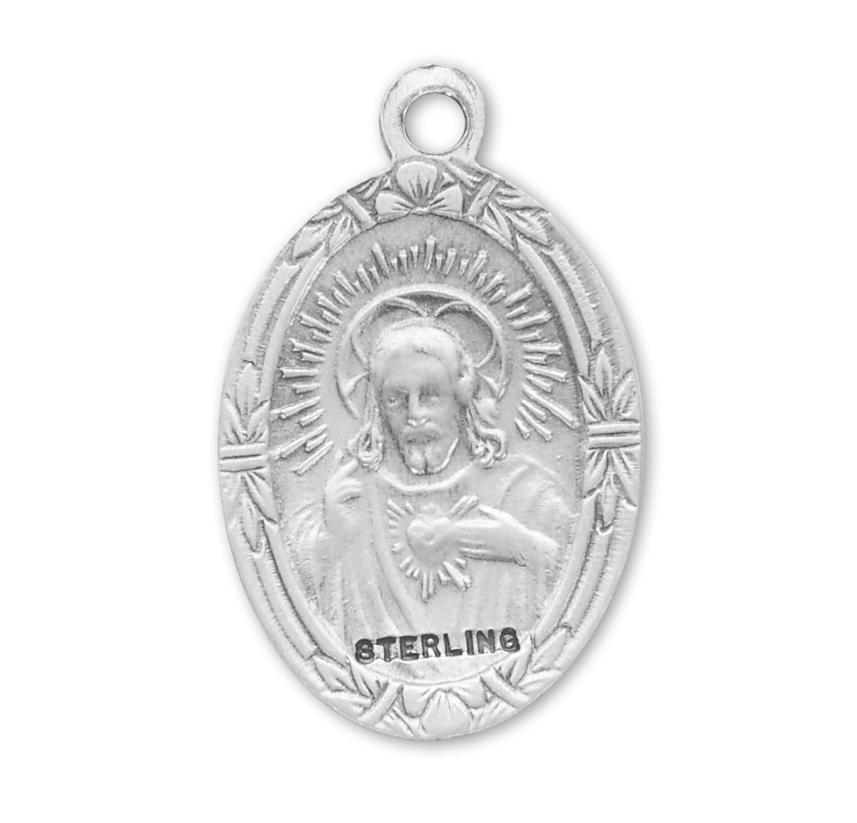 Sacred Heart of Jesus Sterling Silver Scapular Medal