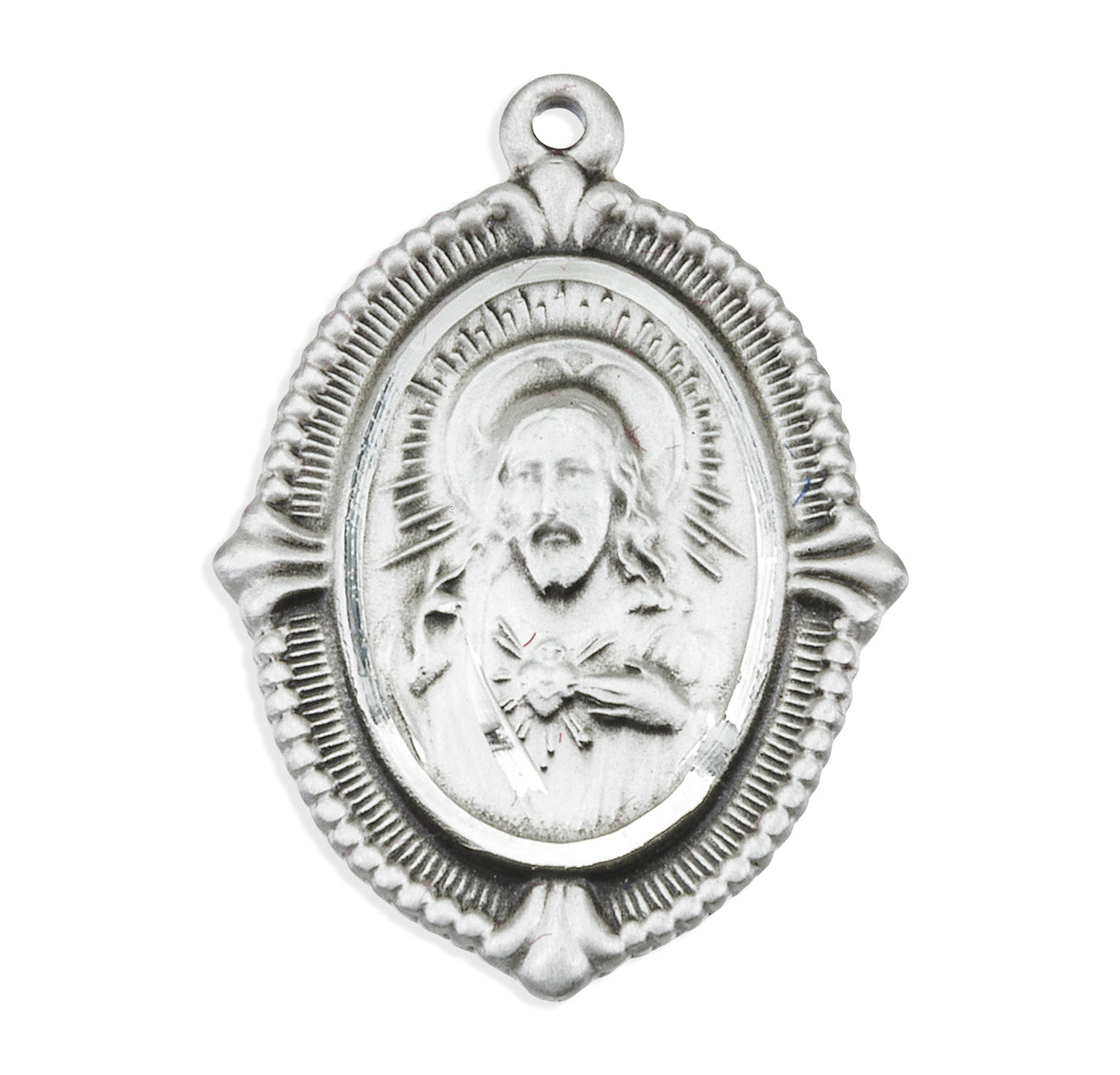 Sterling Silver Scapular Sacred Heart of Jesus Medal