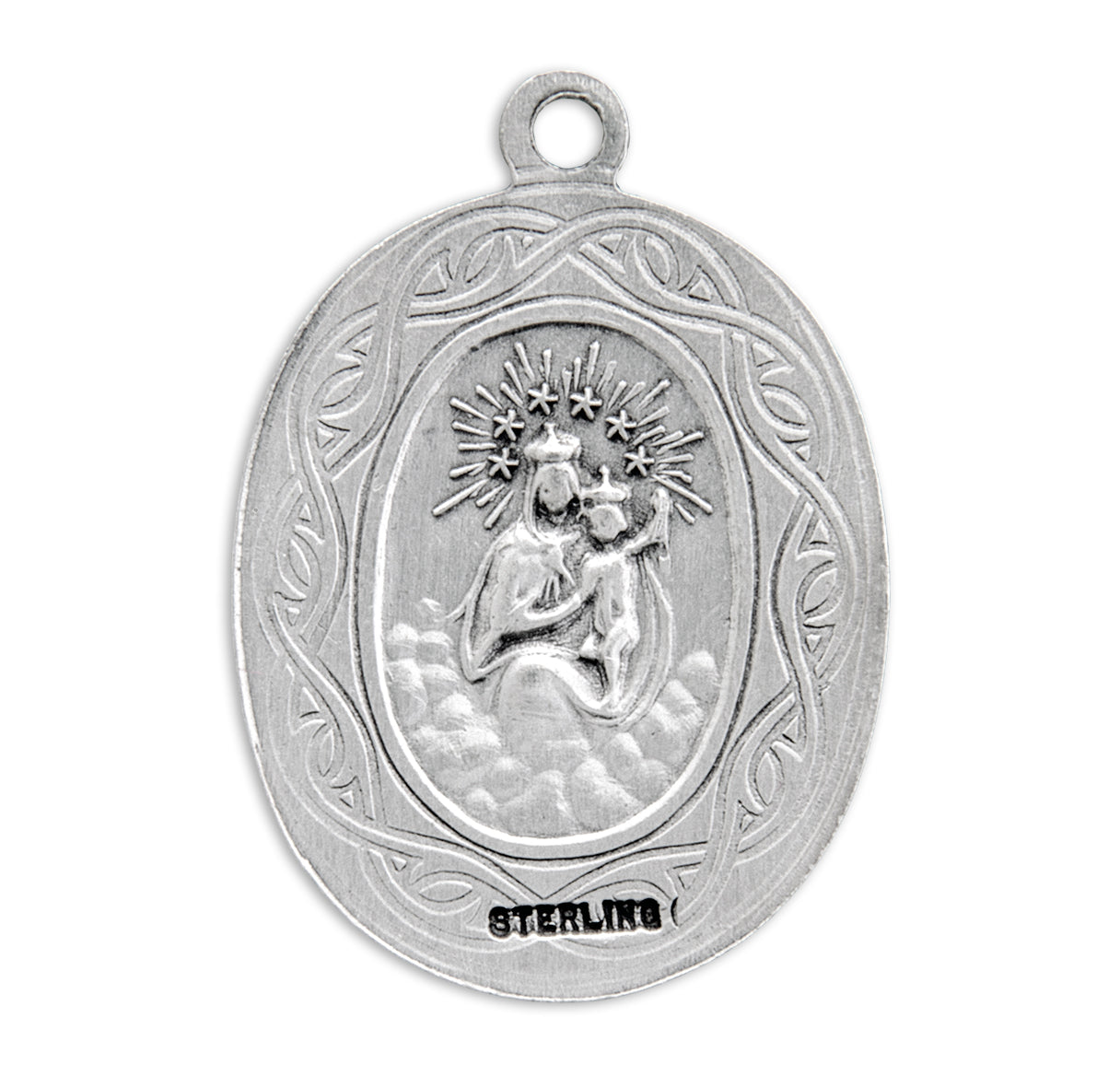 "Crown of Thorns" Sterling Silver Scapular Medal