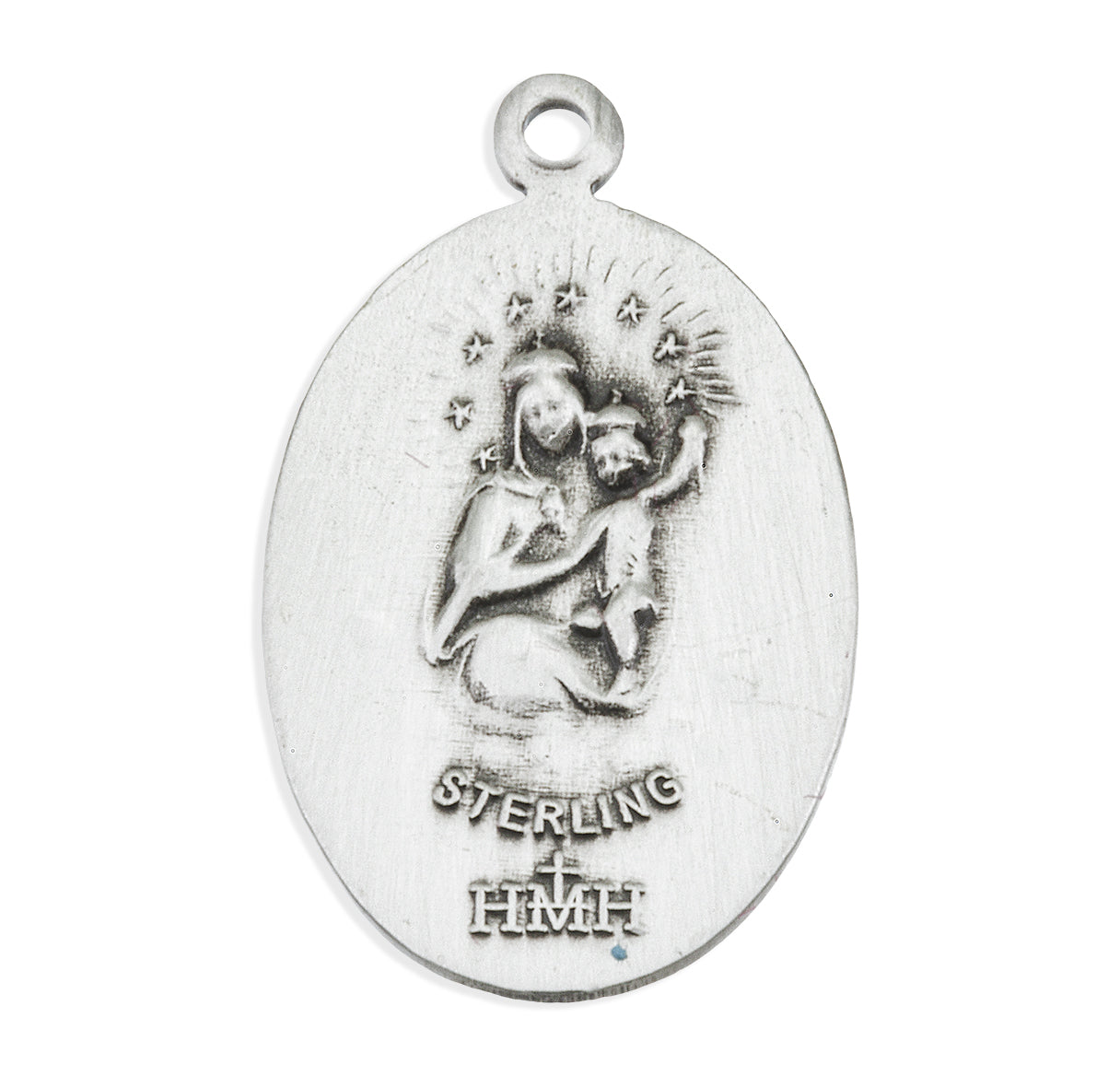 Sterling Silver Scapular Sacred Heart of Jesus Medal