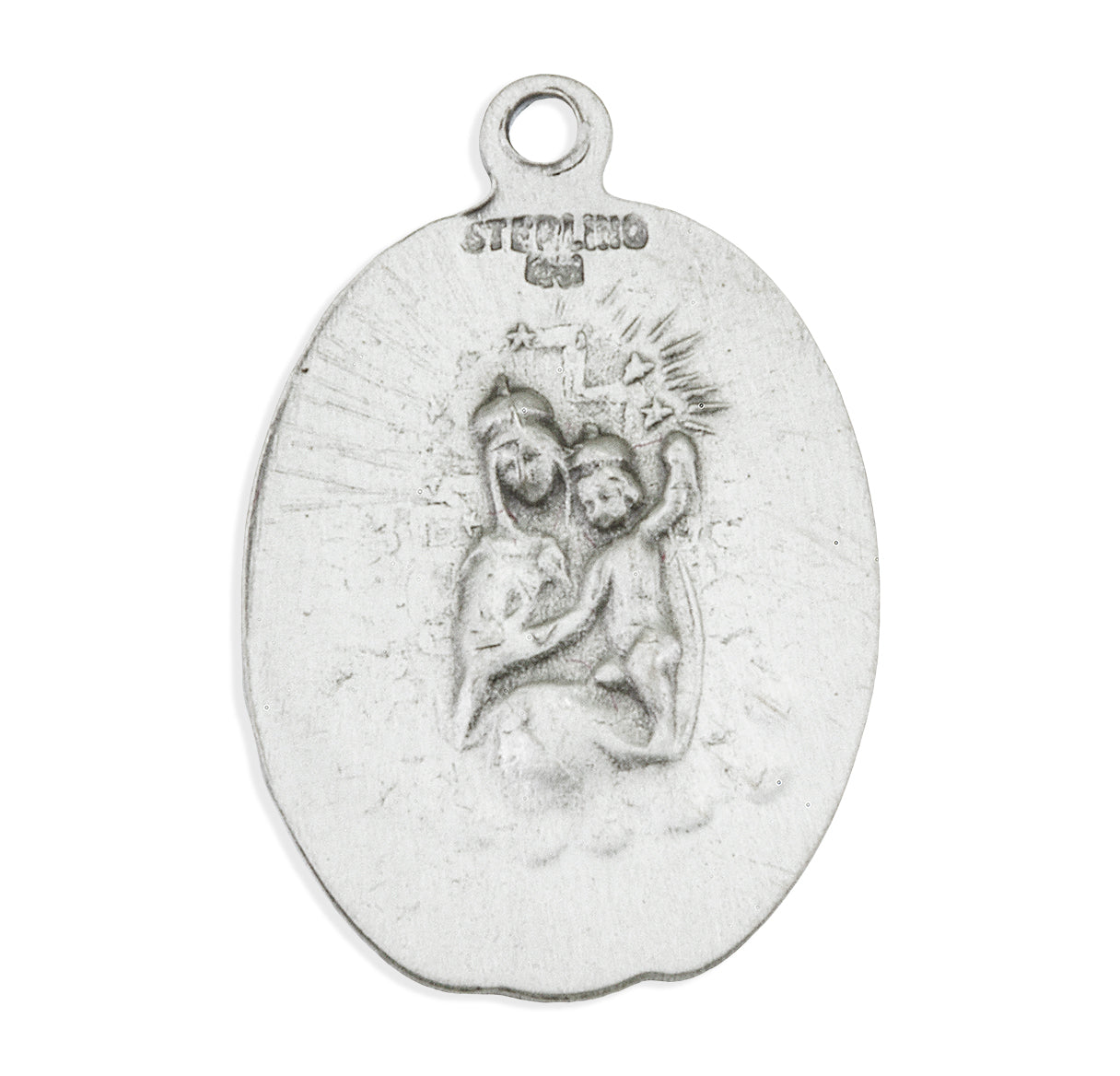 Sterling Silver Scapular Sacred Heart of Jesus Medal