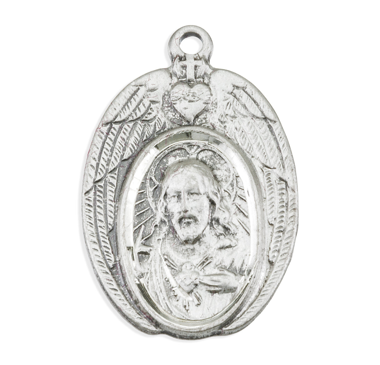 Sterling Silver Scapular Sacred Heart of Jesus Medal