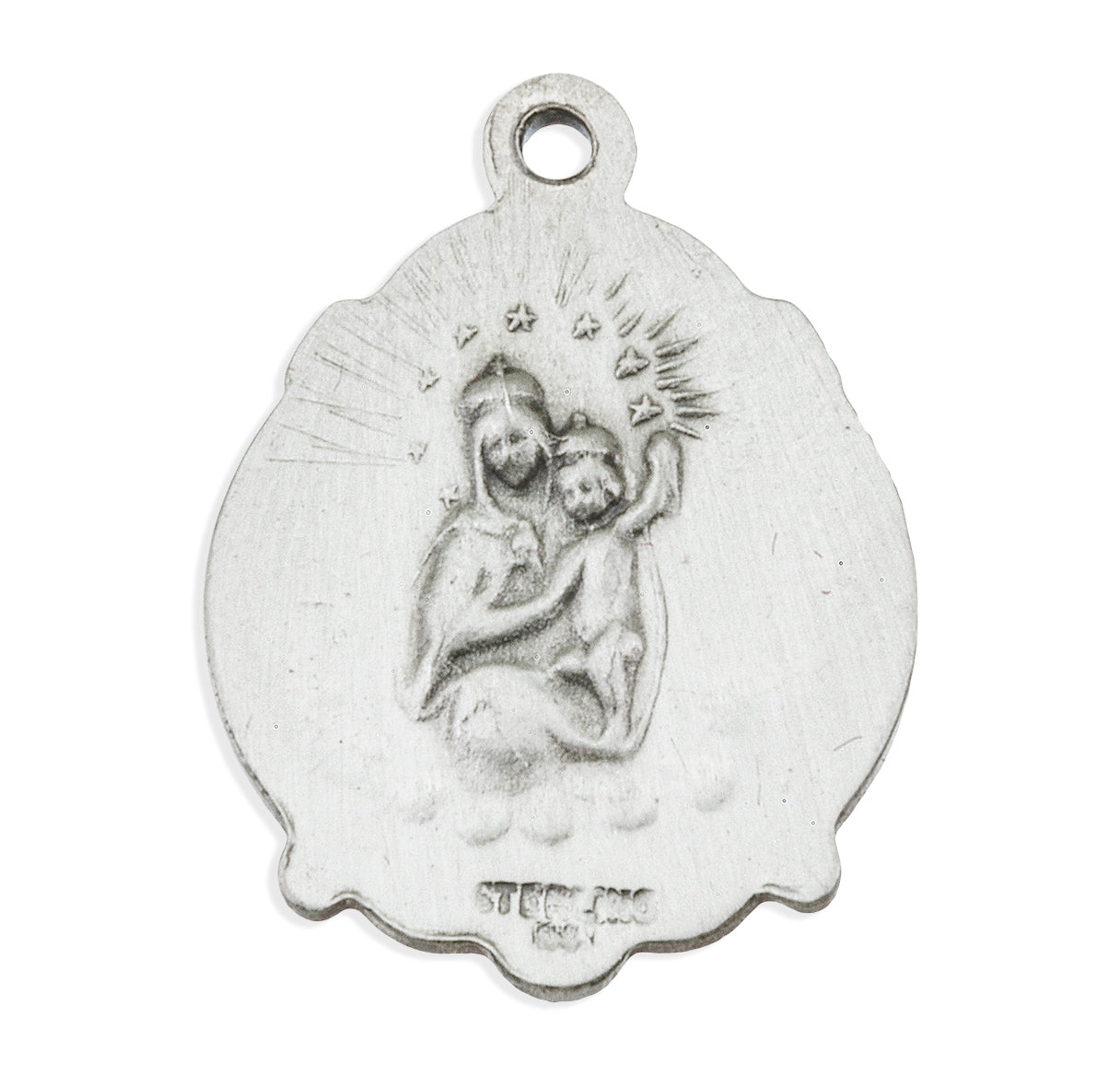 Sterling Silver Scapular Sacred Heart of Jesus Medal