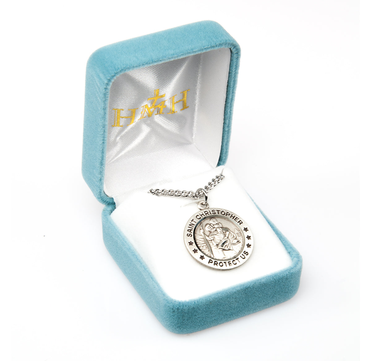 Saint Christopher Round Sterling Silver Medal
