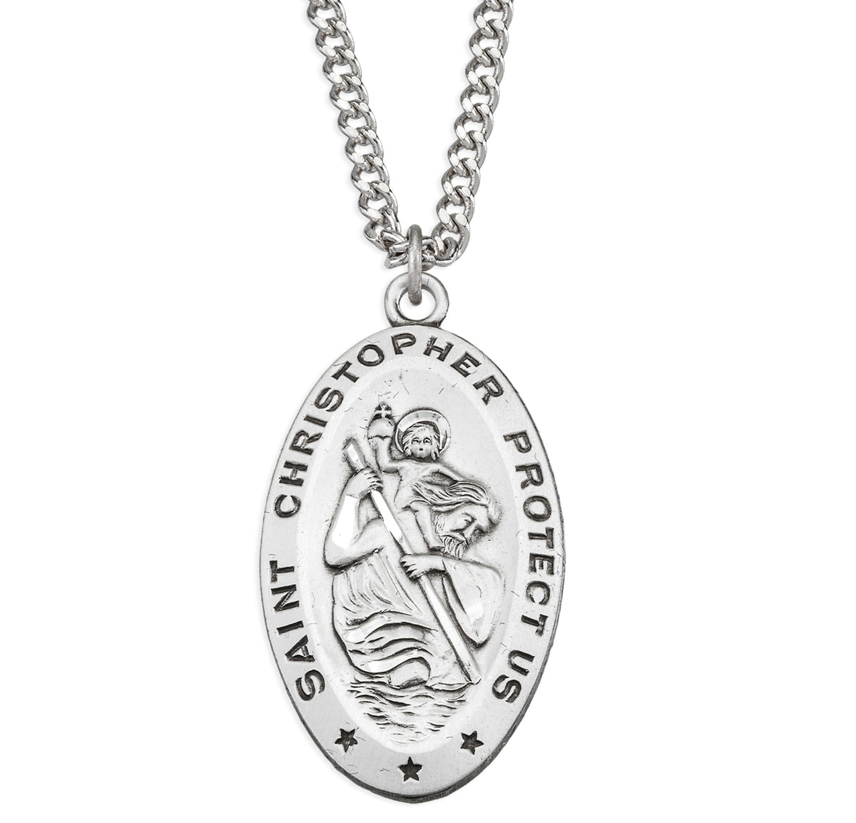 Saint Christopher Oval Saint Christopher Sterling Silver Medal — HMH ...