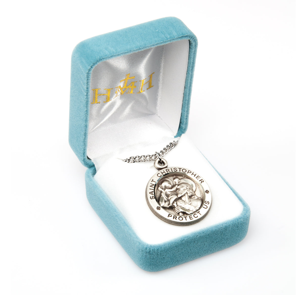 Saint Christopher Round Sterling Silver Medal