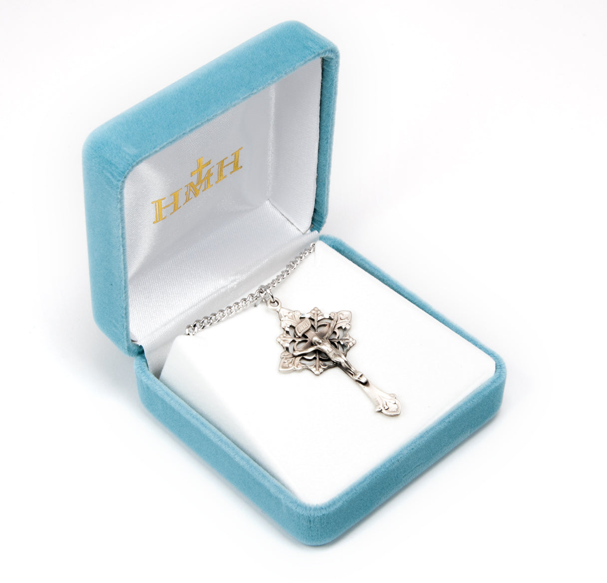Sterling Silver Floral Filigree Crucifix