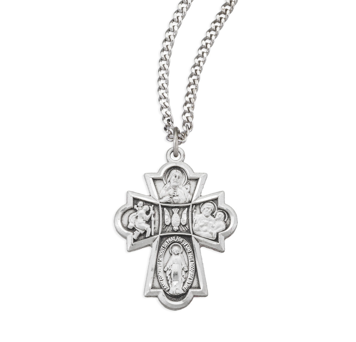 Sterling Silver 4-Way Medal-24" Ch-Bxd