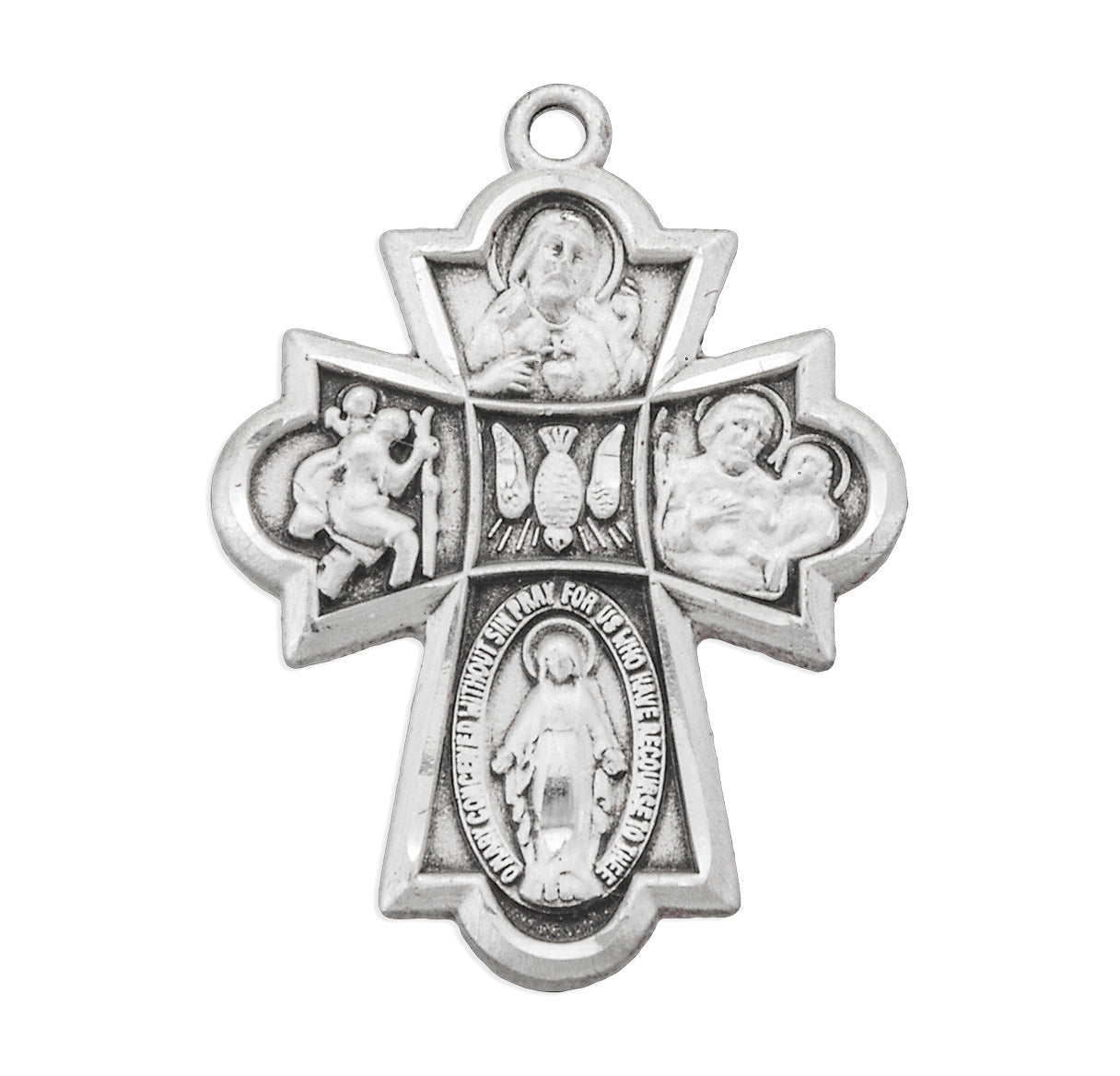 Sterling Silver 4-Way Medal-24" Ch-Bxd