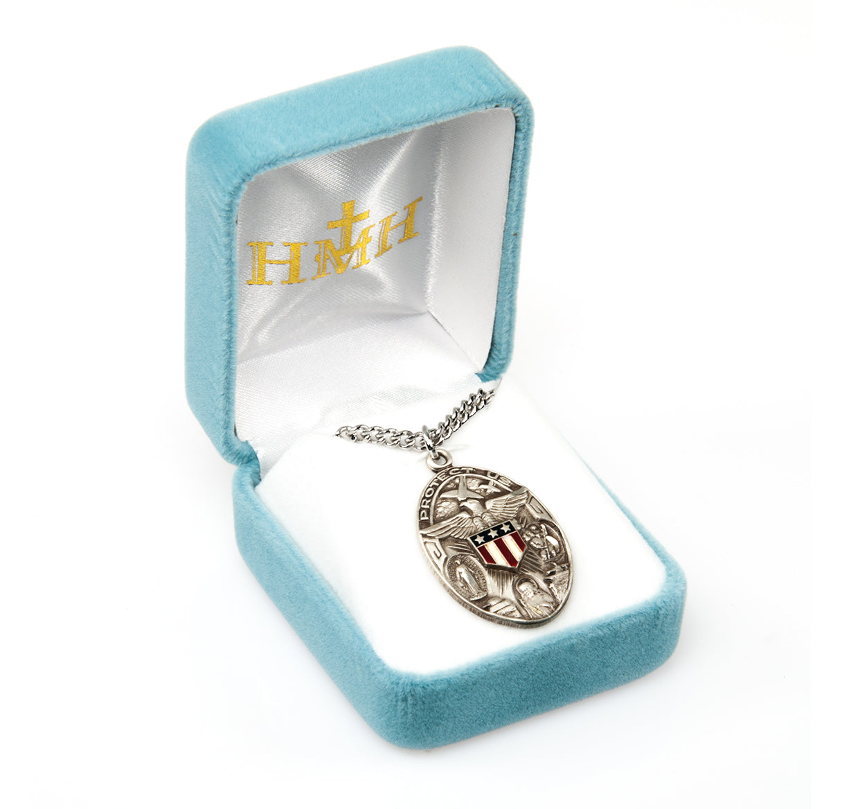 Sterling Silver Oval Military Medal