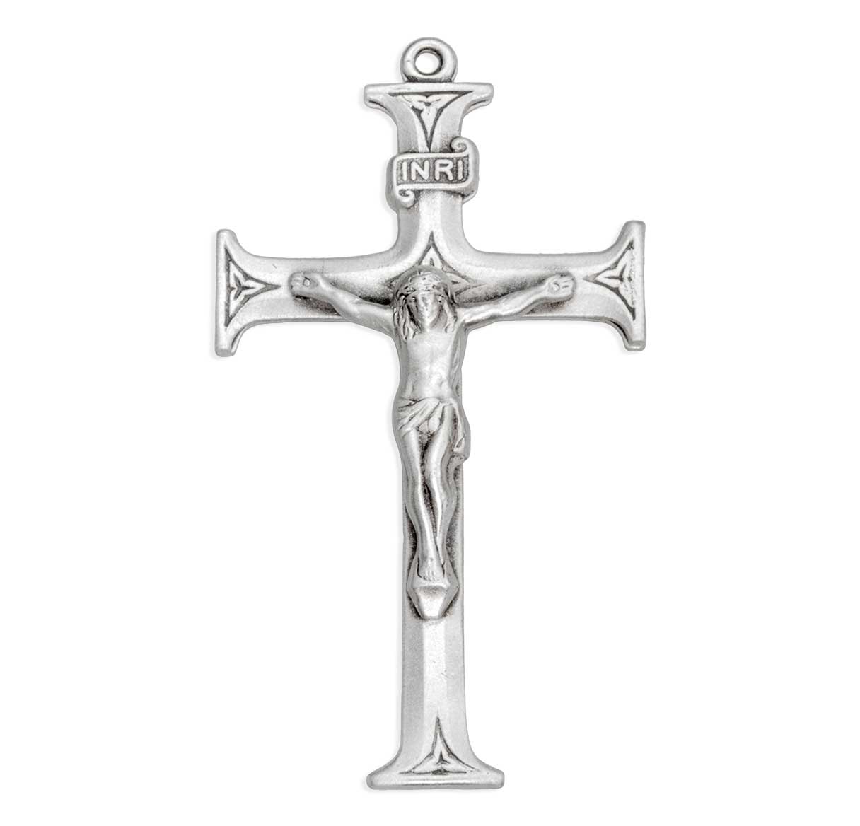 Sterling Silver Crucifix W/ Flared Engraved Tips-24" Ch-Bxd