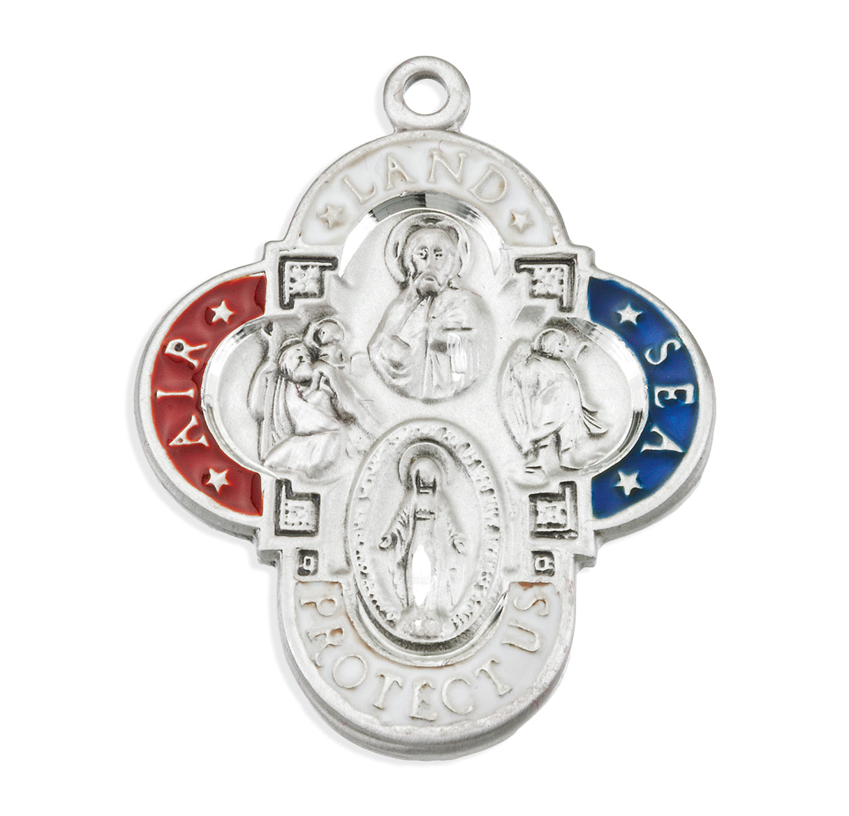 Land-Sea-Air Epoxy Sterling Silver 4-Way Medal