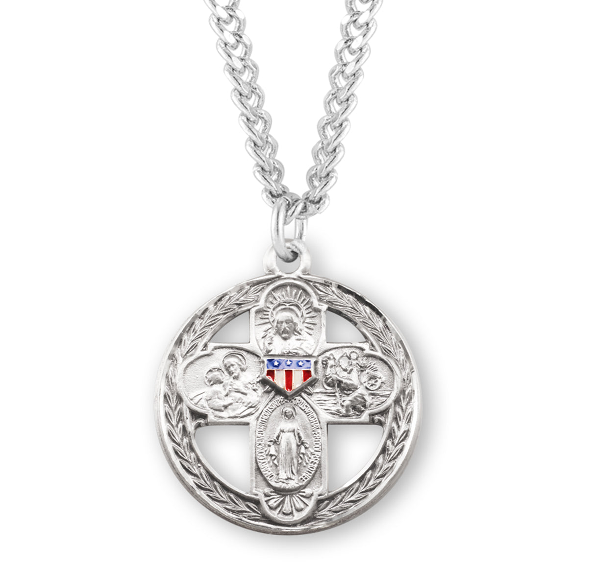 Sterling Silver Epoxy Military 4-Way