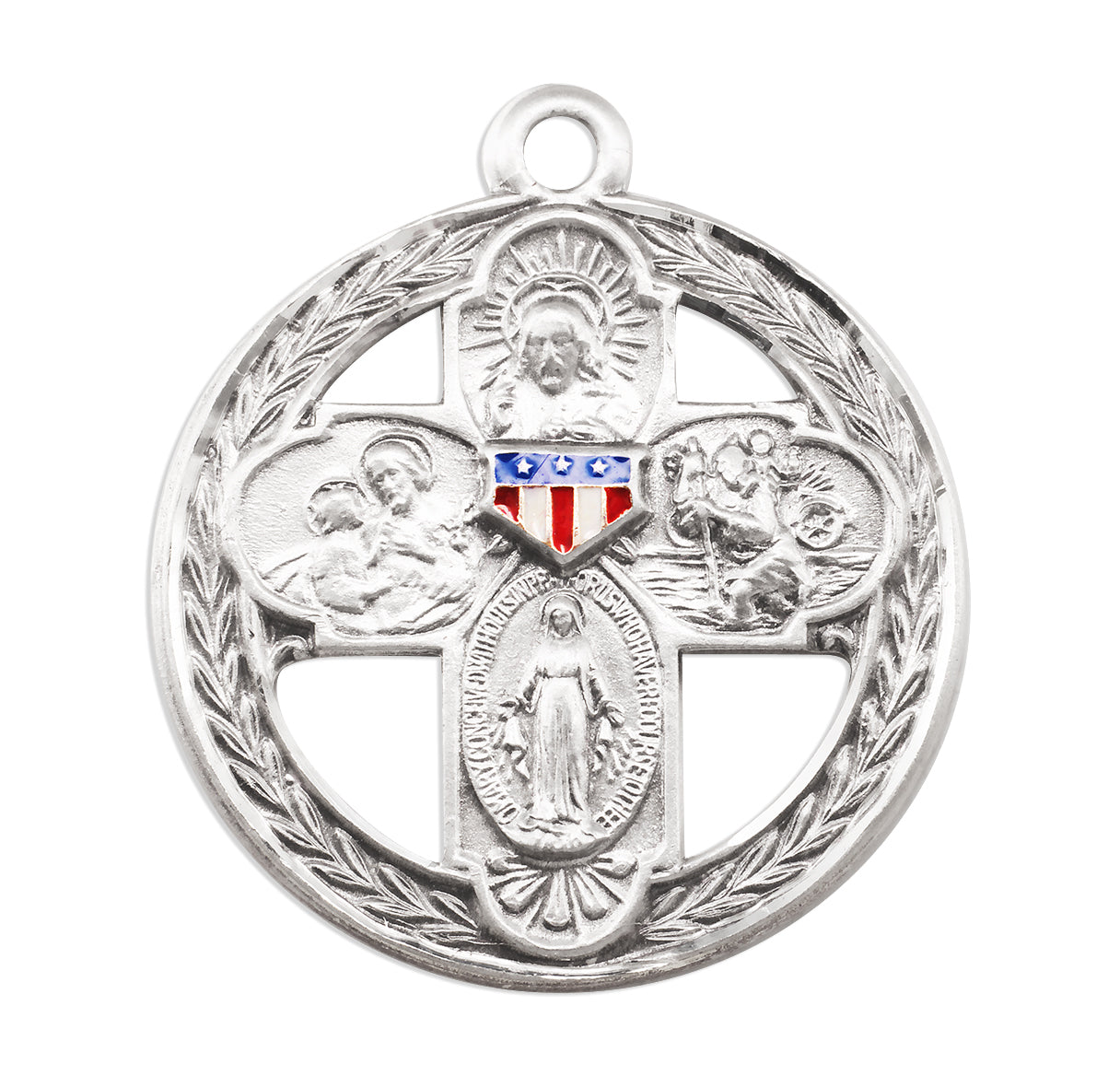 Sterling Silver Epoxy Military 4-Way