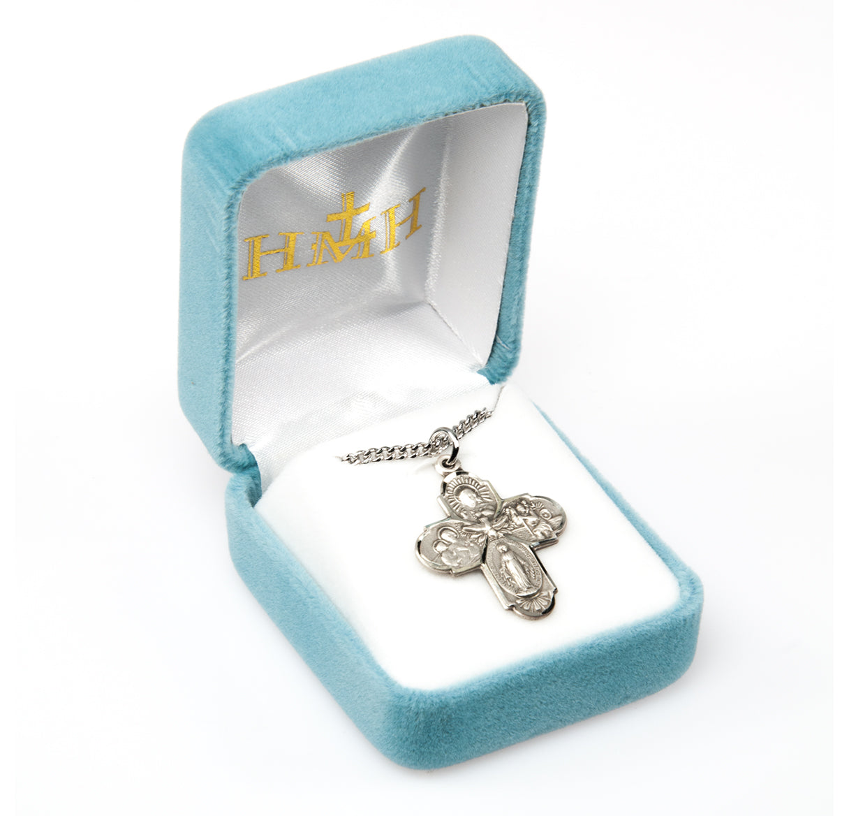 Sterling Silver 4-Way W/ Holy Spirit-18" Ch-Bxd