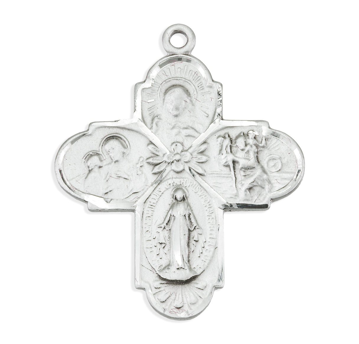 Sterling Silver 4-Way w/Flower Ctr 18" Ch-Bxd