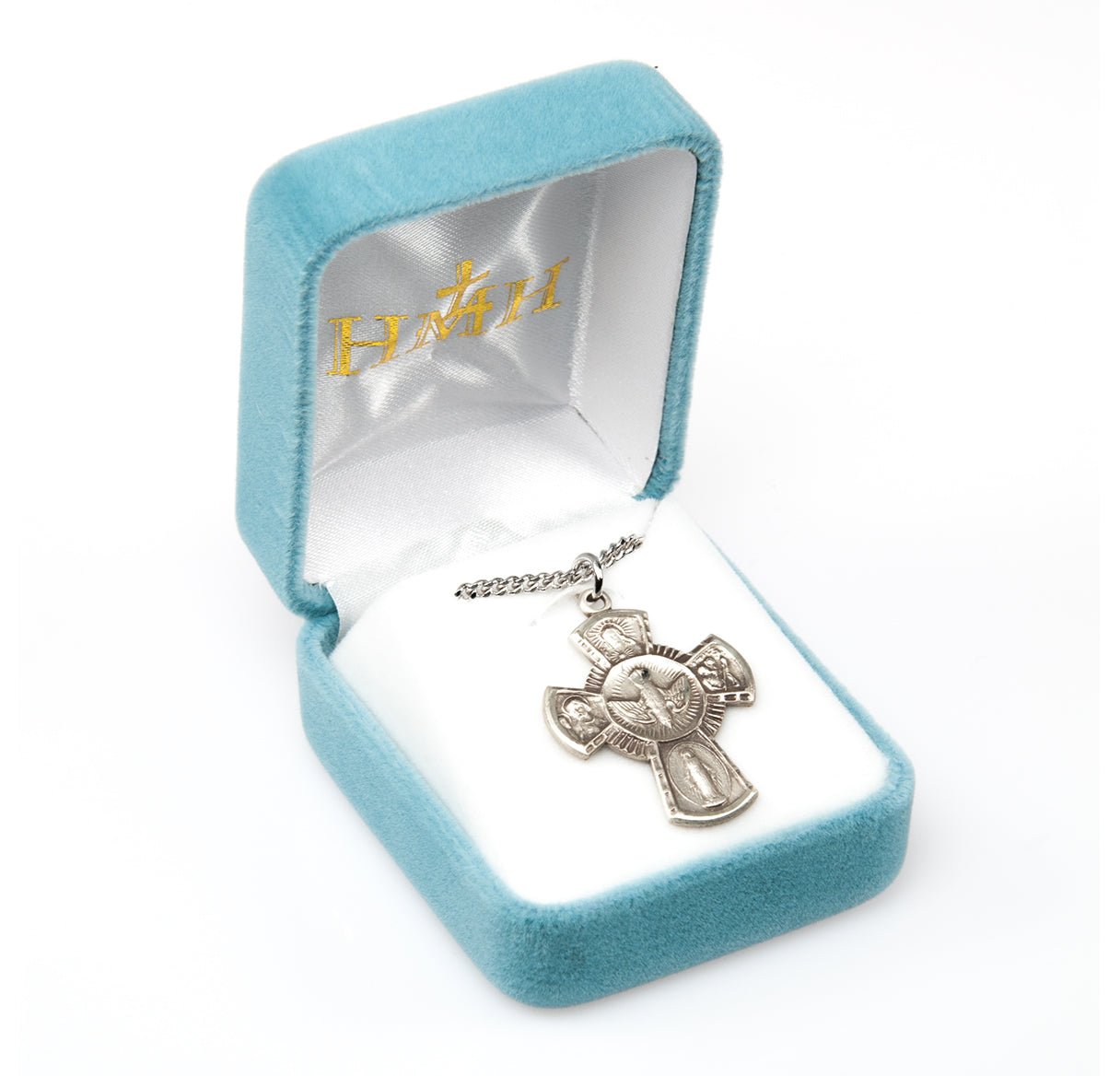 Sterling Silver Lrg 4-Way W/ Holy Spirit-18" Ch-Bxd