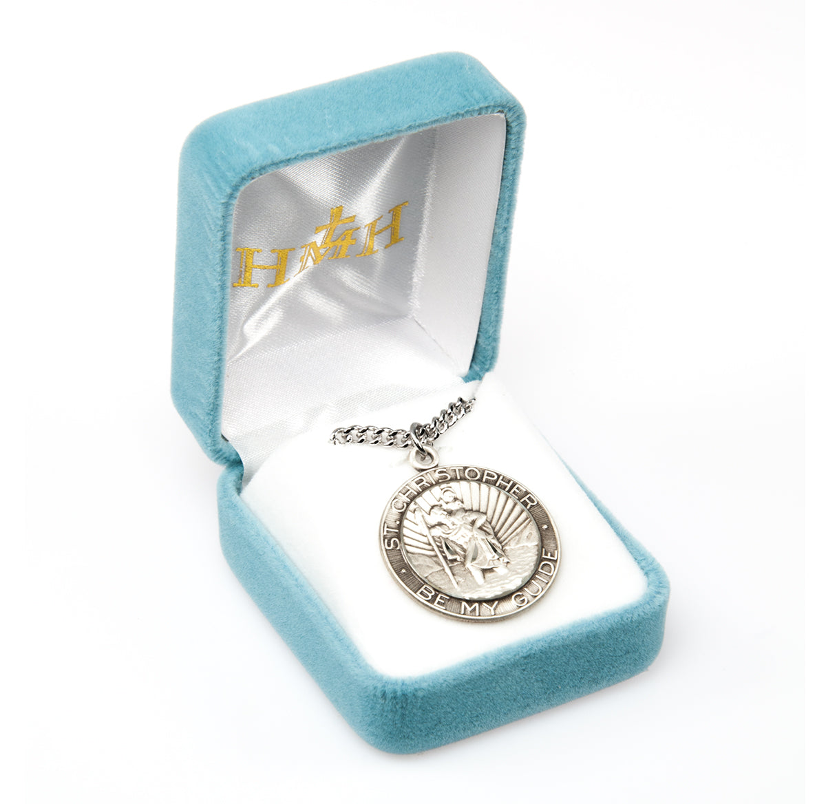 Saint Christopher Round Sterling Silver Medal