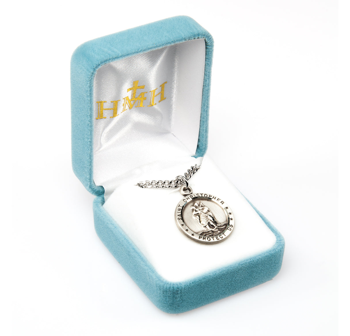 Saint Christopher Round Sterling Silver Medal