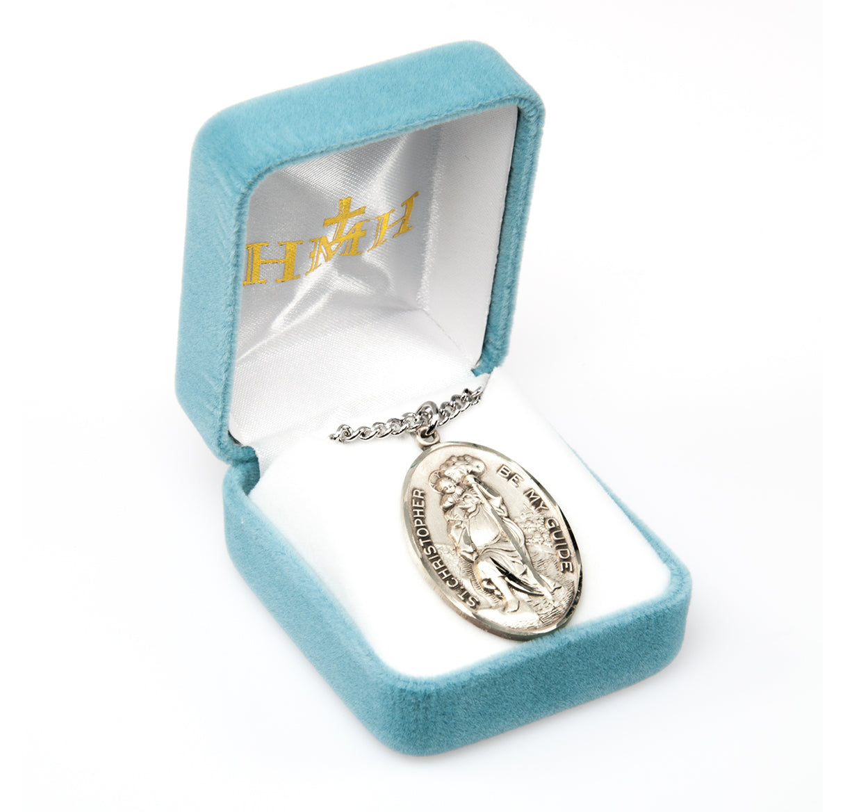 Saint Christopher Oval Sterling Silver Medal
