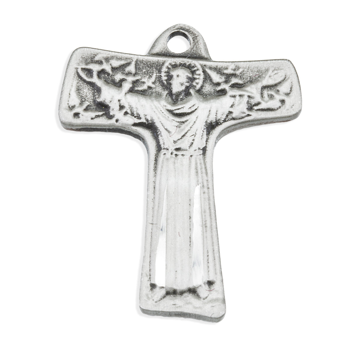 Sterling Silver St. Francis Tau Cross 20" Ch- Bxd