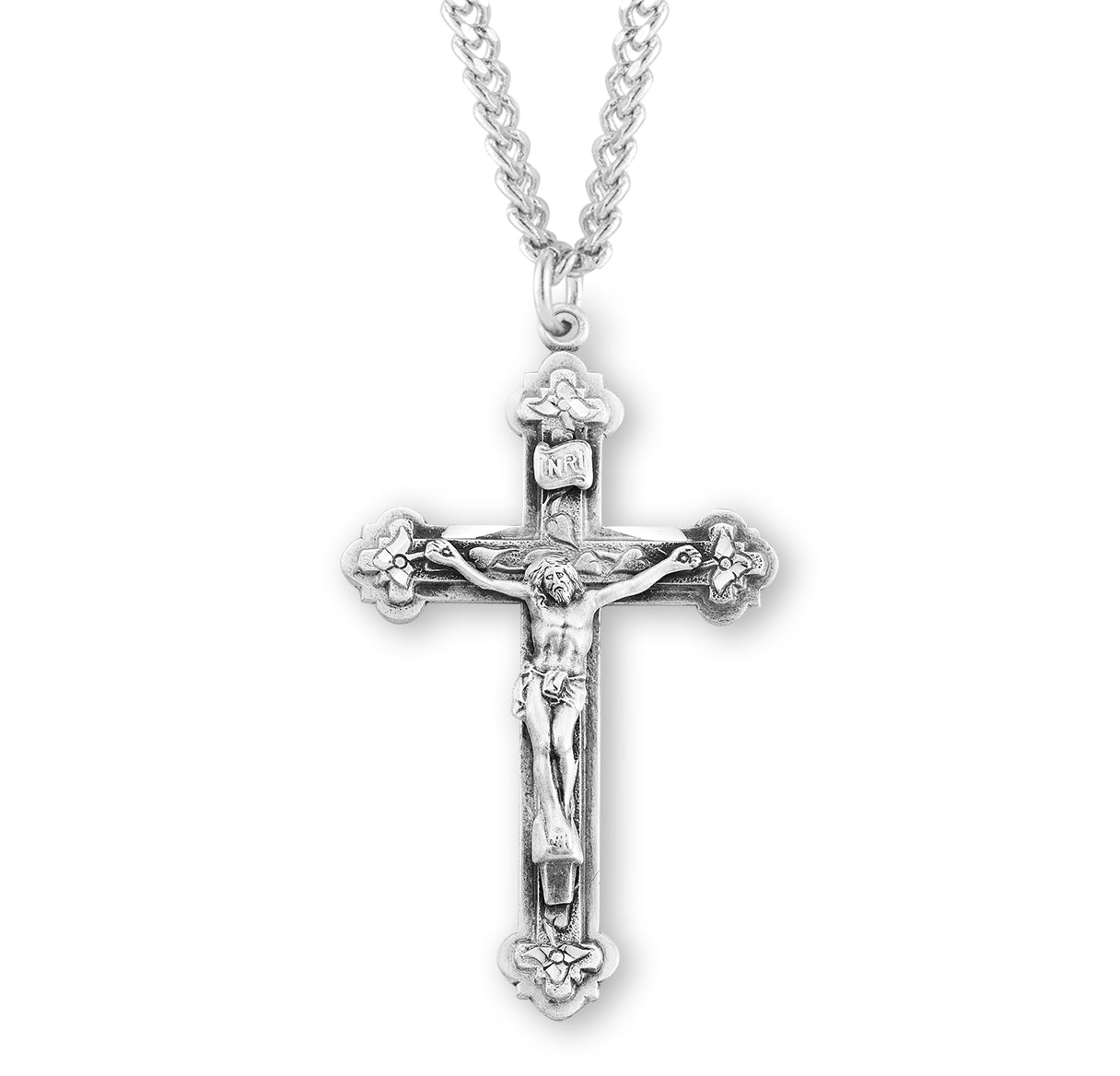 Sterling Silver Med Rosary Cfx 24" Ch-Bxd