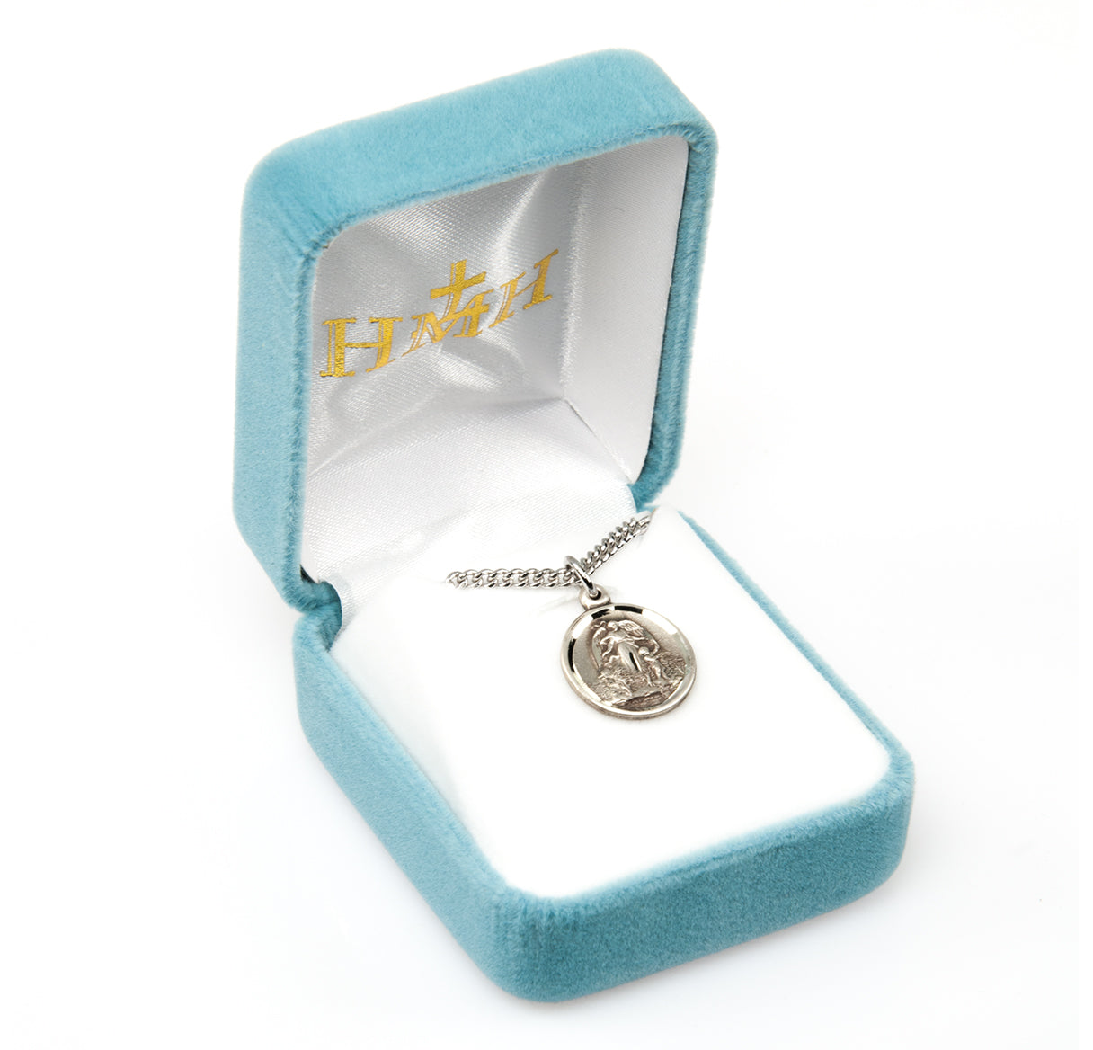 Guardian Angel Round Sterling Silver Medal