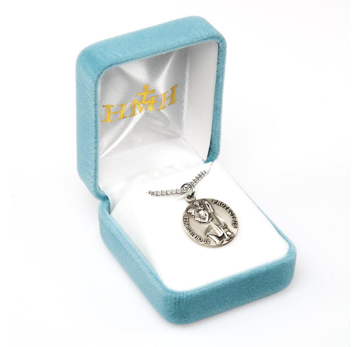 Saint Christopher Round Sterling Silver Medal