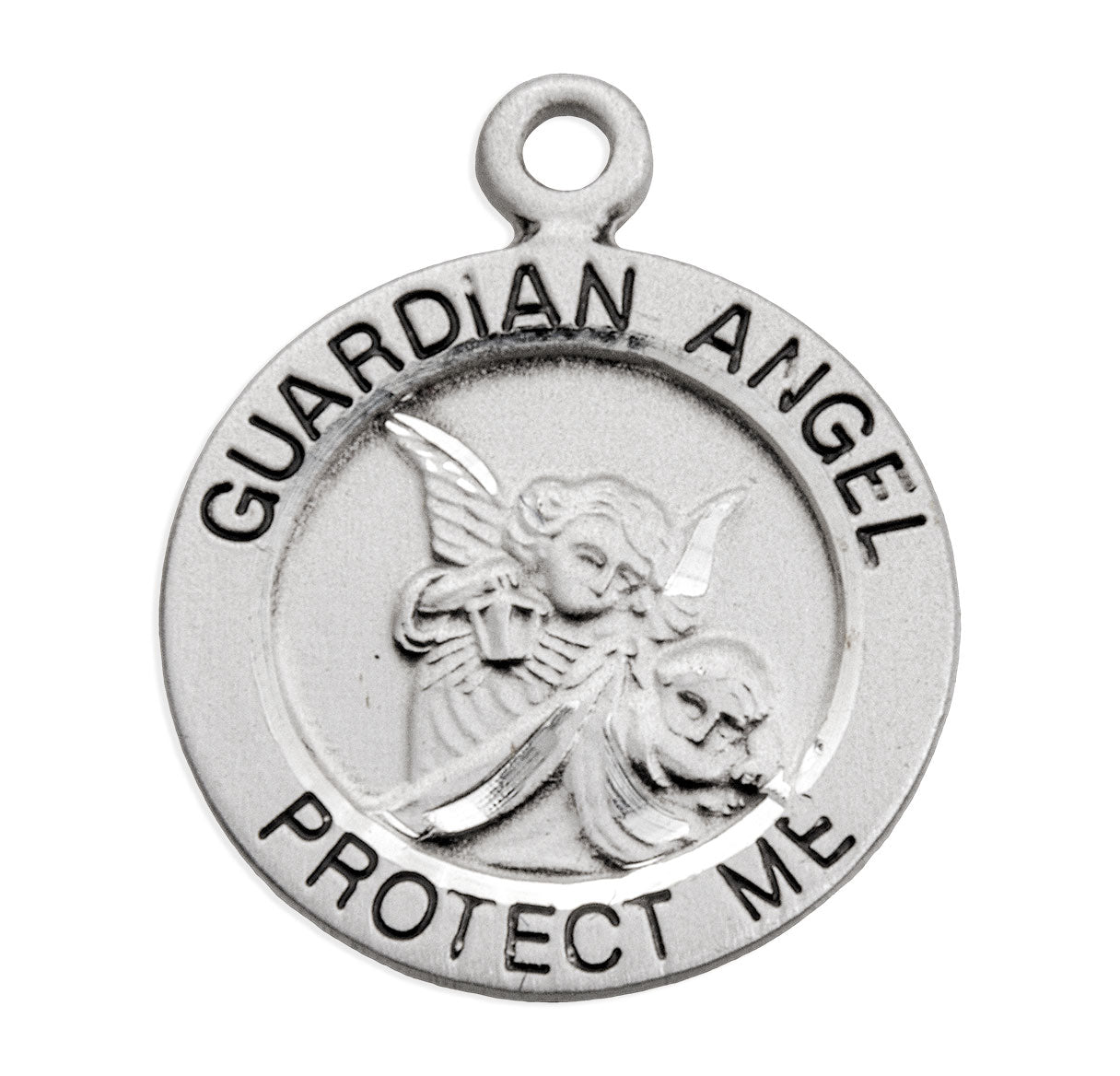 Guardian Angel Round Sterling Silver Medal
