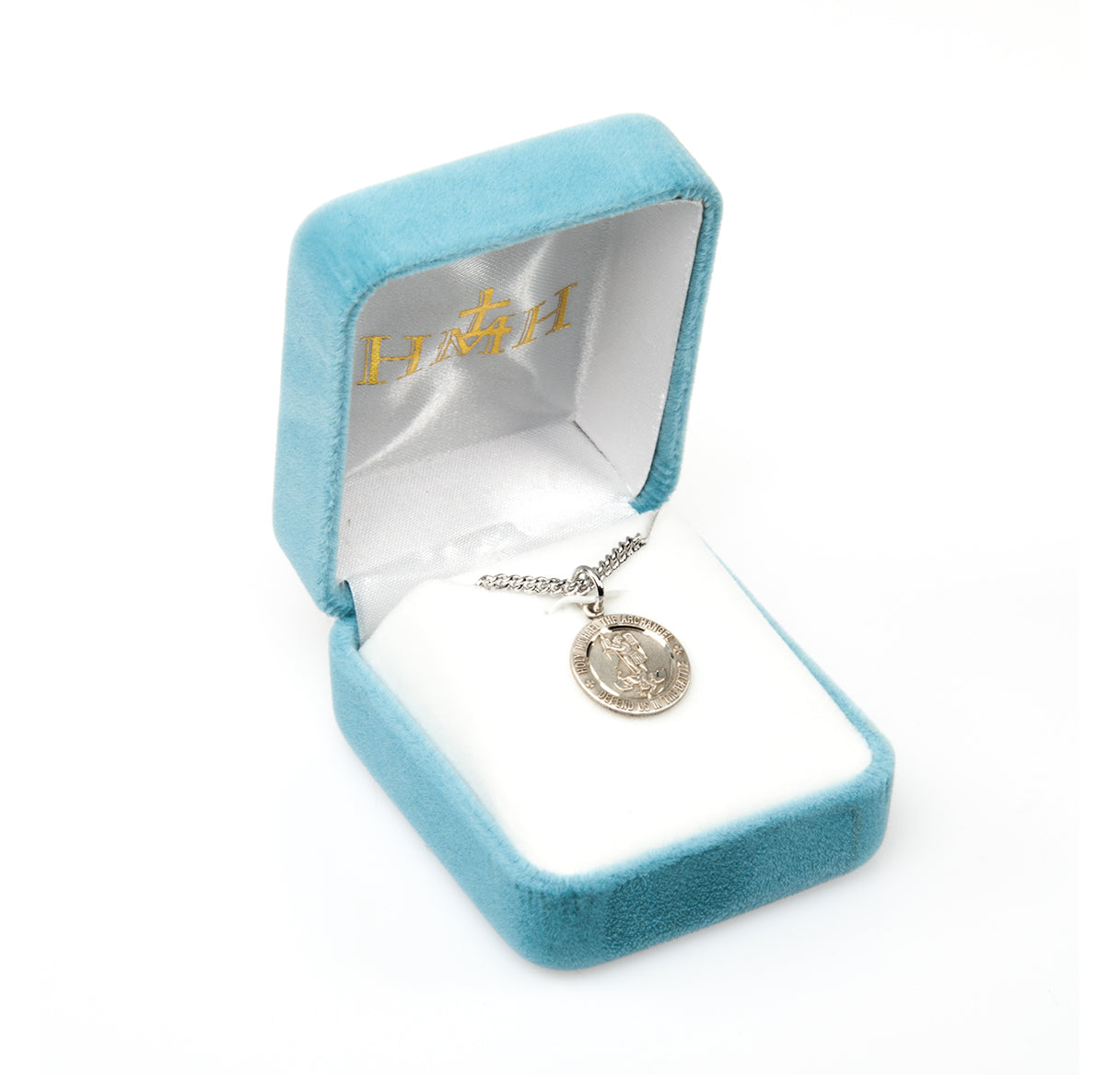 Sterling Silver Tiny St. Michael Medal 24" Ch-Bxd