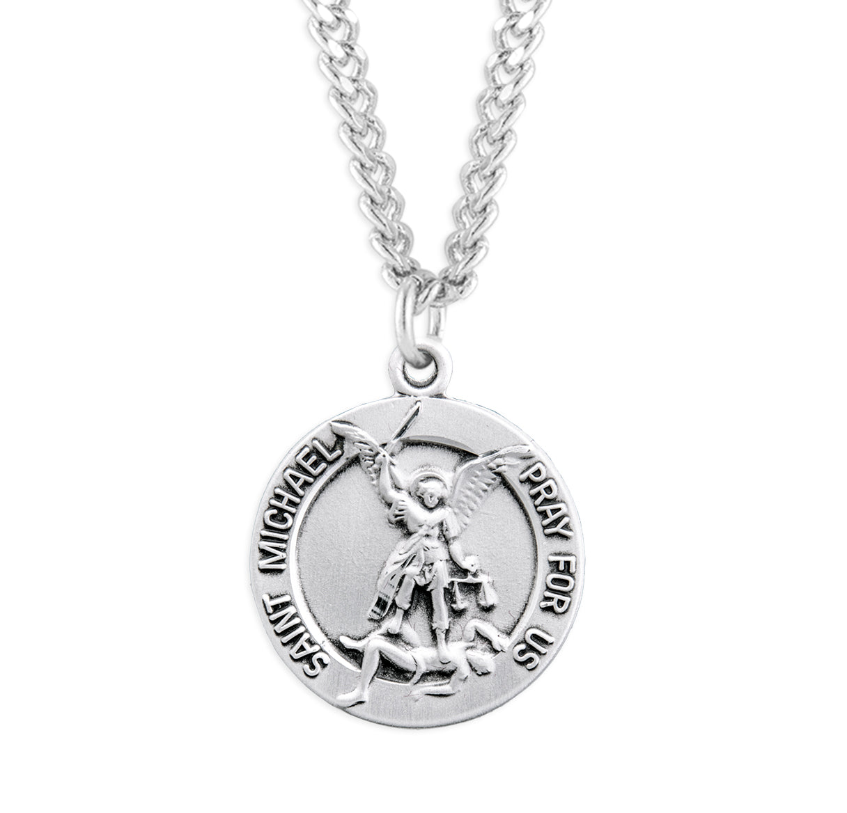 Saint Michael Round Sterling Silver Medal