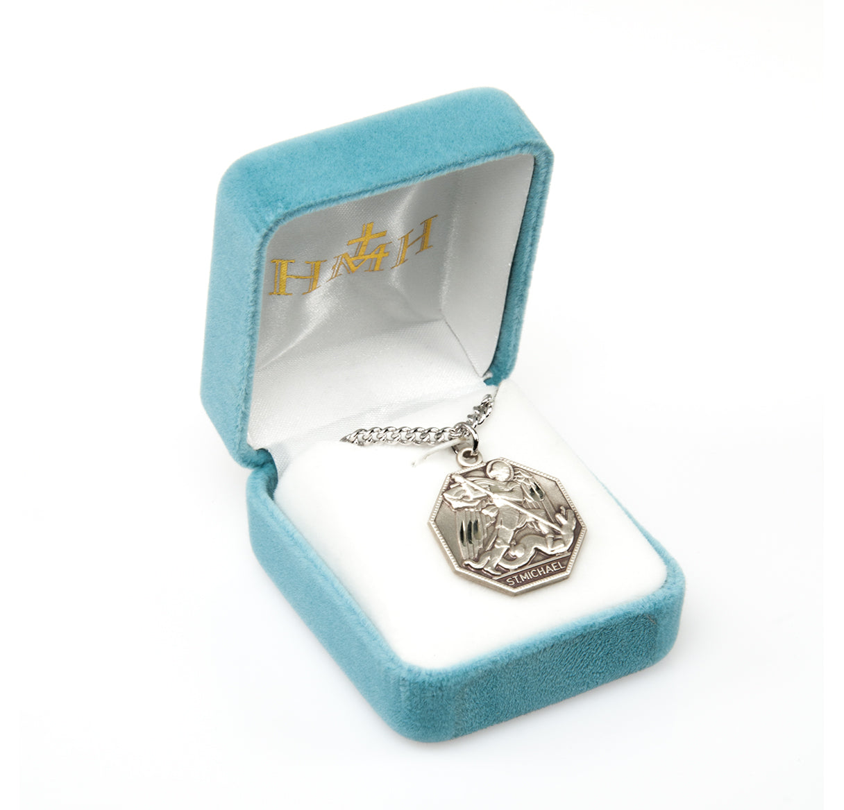 Saint Michael Octagon Sterling Silver Medal