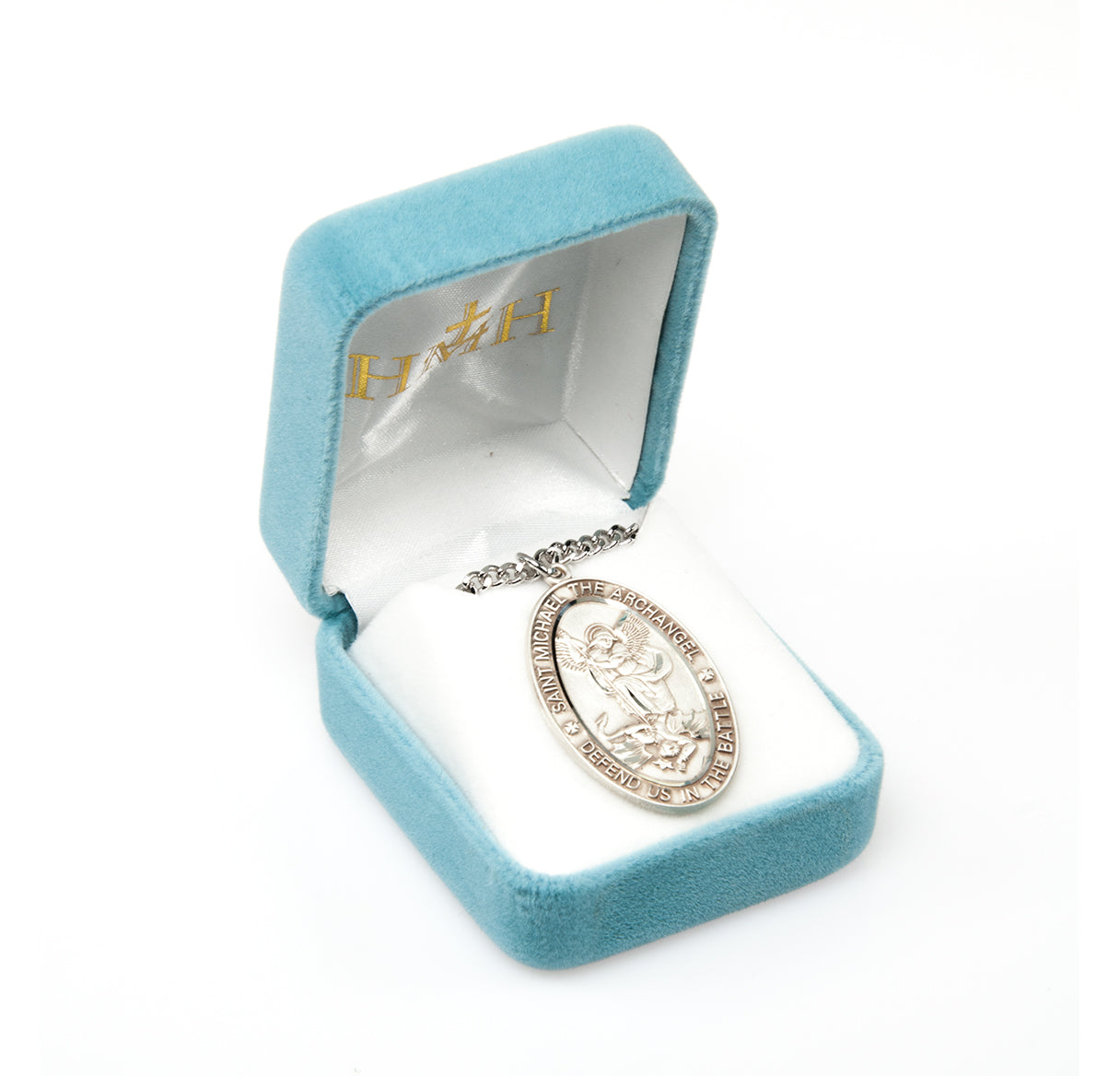 Saint Michael Oval Sterling Silver Medal