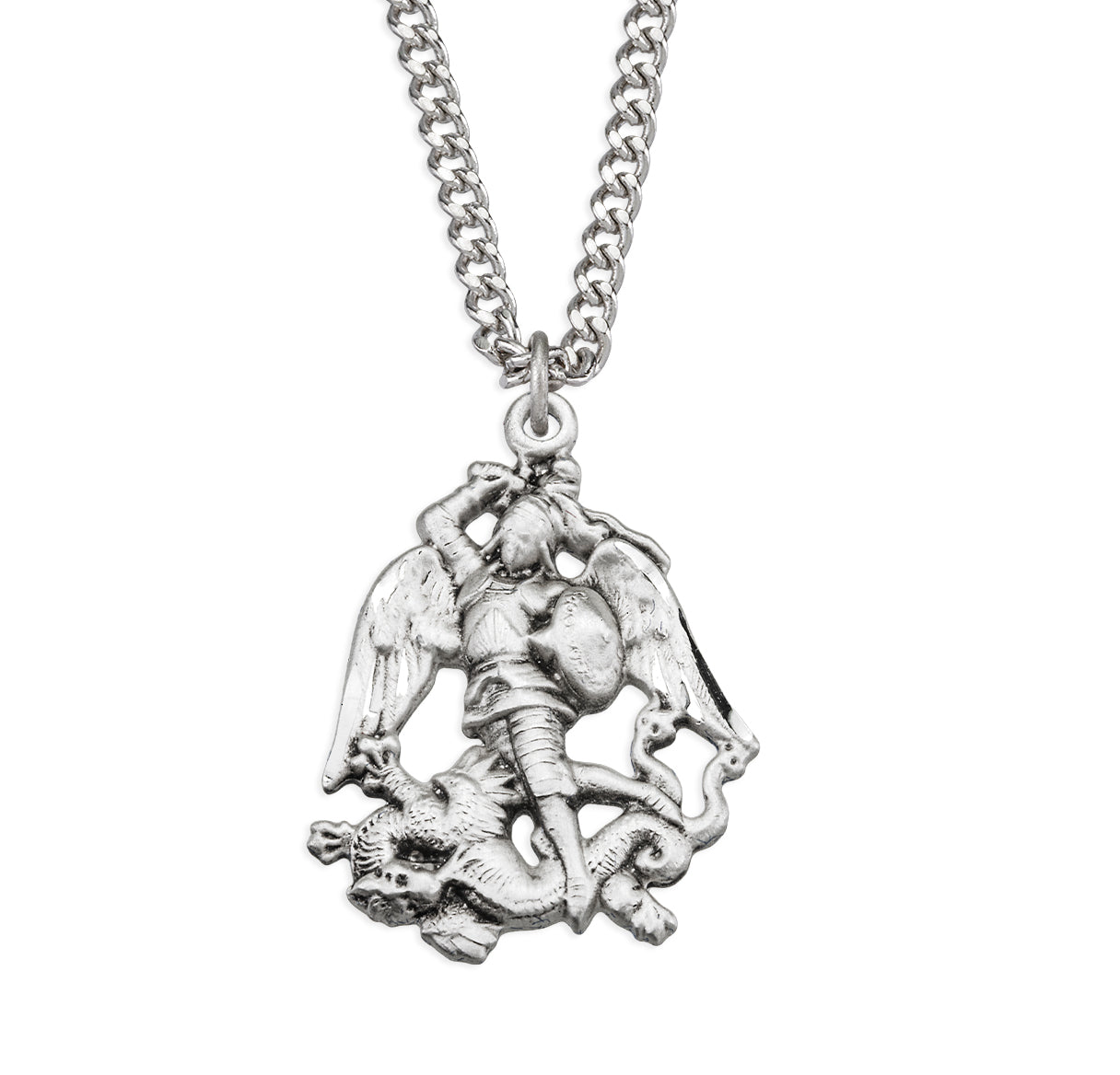 Sterling Silver St. Michael Medal 18" Ch-Bxd