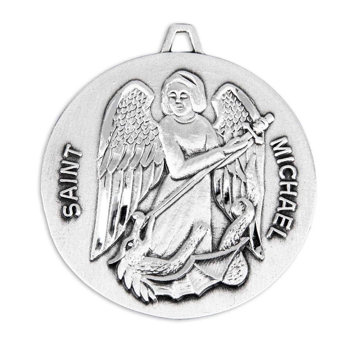 Saint Michael Round Sterling Silver Medal