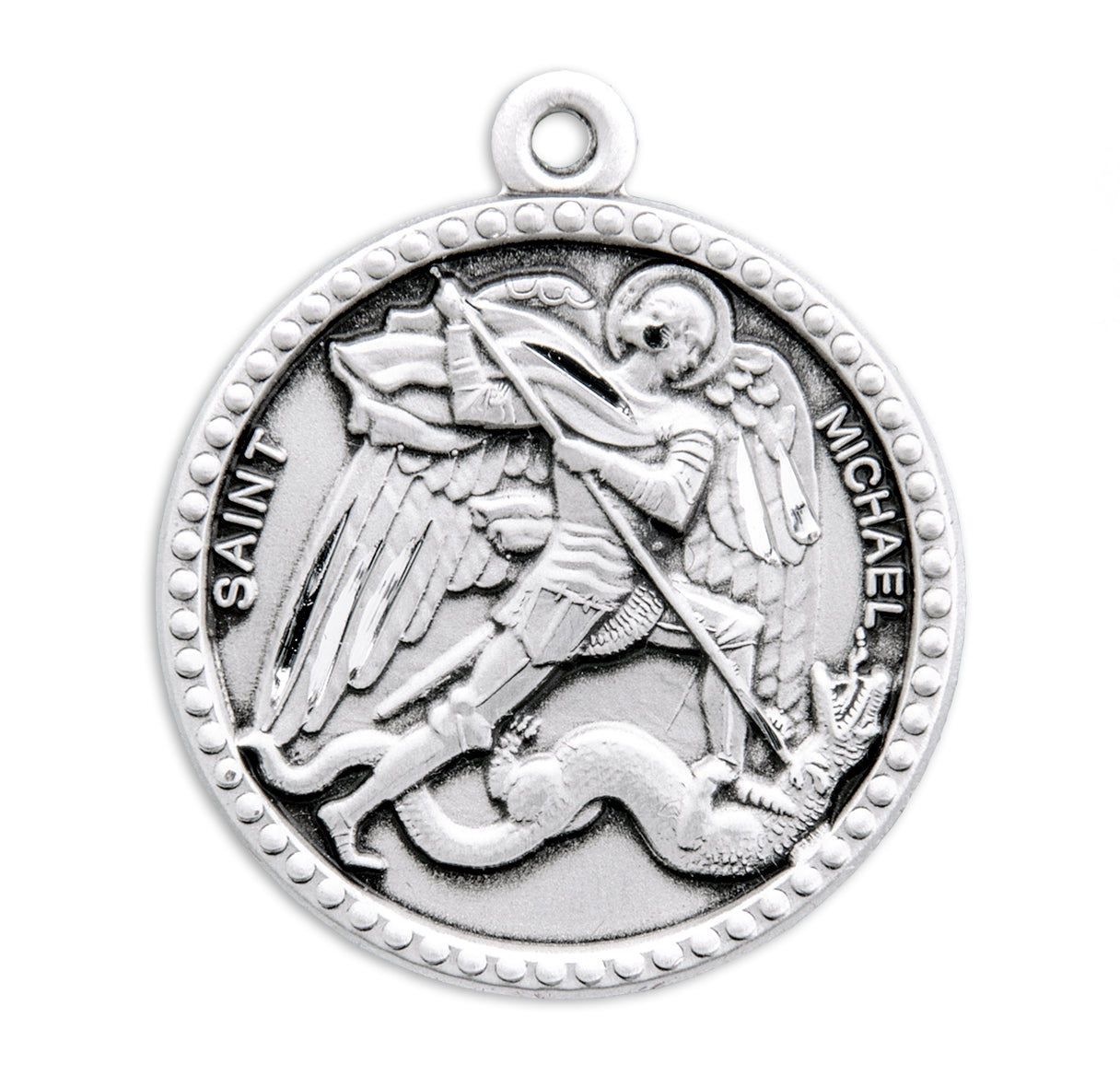 Saint Michael Round Sterling Silver Medal
