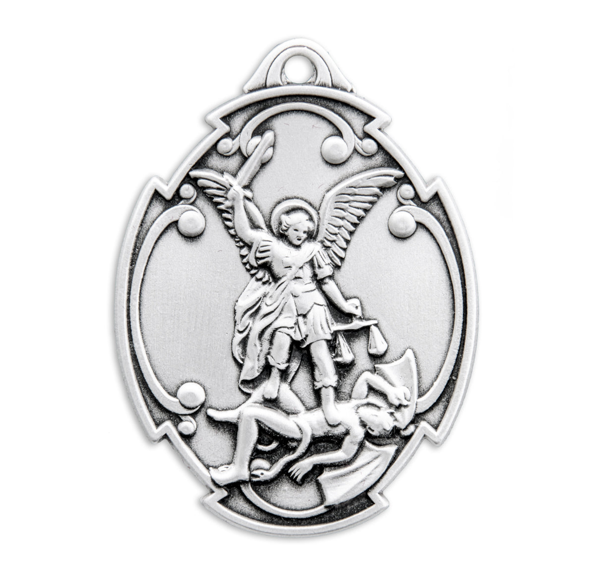 St Michael the Archangel 1-1/2" Styled Cross Shield w/24" Ch-Bxd