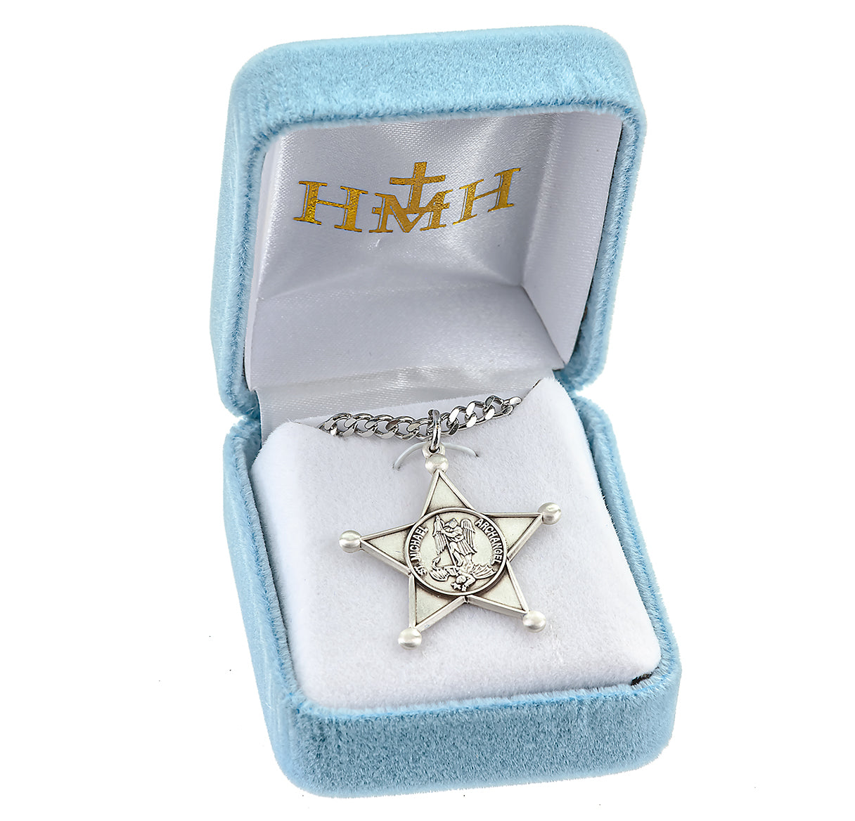 Sterling St Michael Deputy Star Badge Medal-24"Ch-Bxd