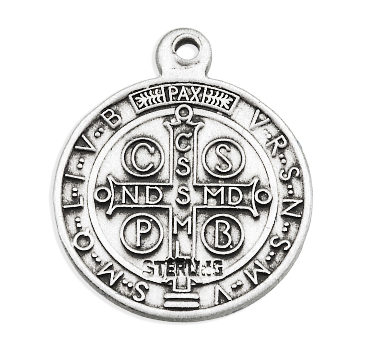Saint Benedict Round Sterling Silver Medal