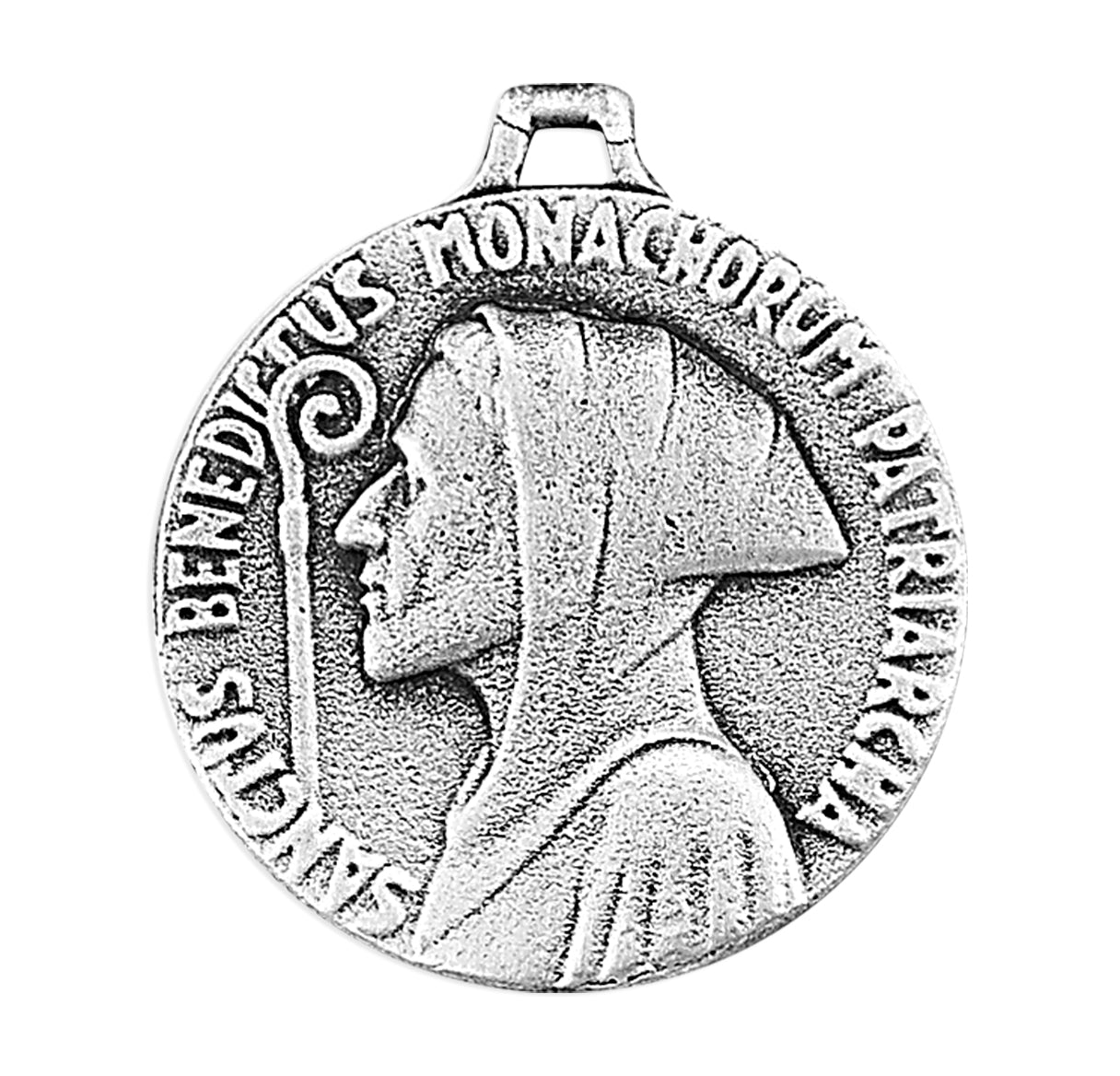 Sterling Silver Round St. Benedict Medal-*20" Ch-Bxd