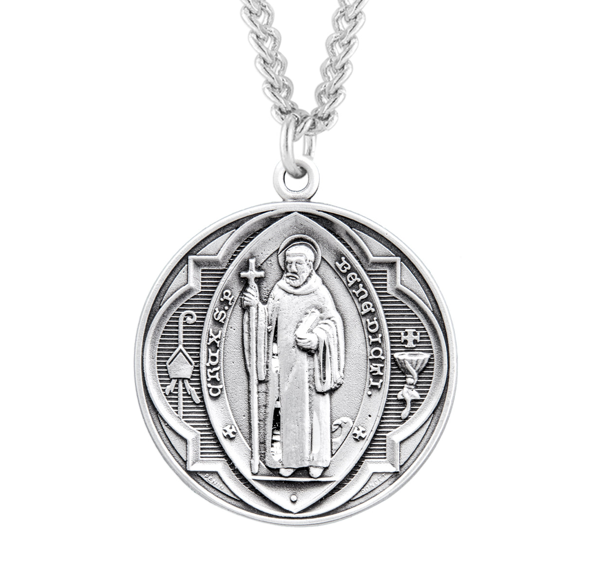 Saint Benedict Round Jubilee Sterling Silver Medal