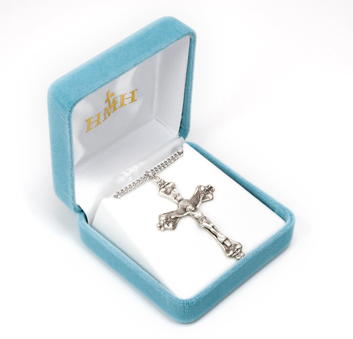 Baroque Scroll Tipped Sterling Silver Crucifix