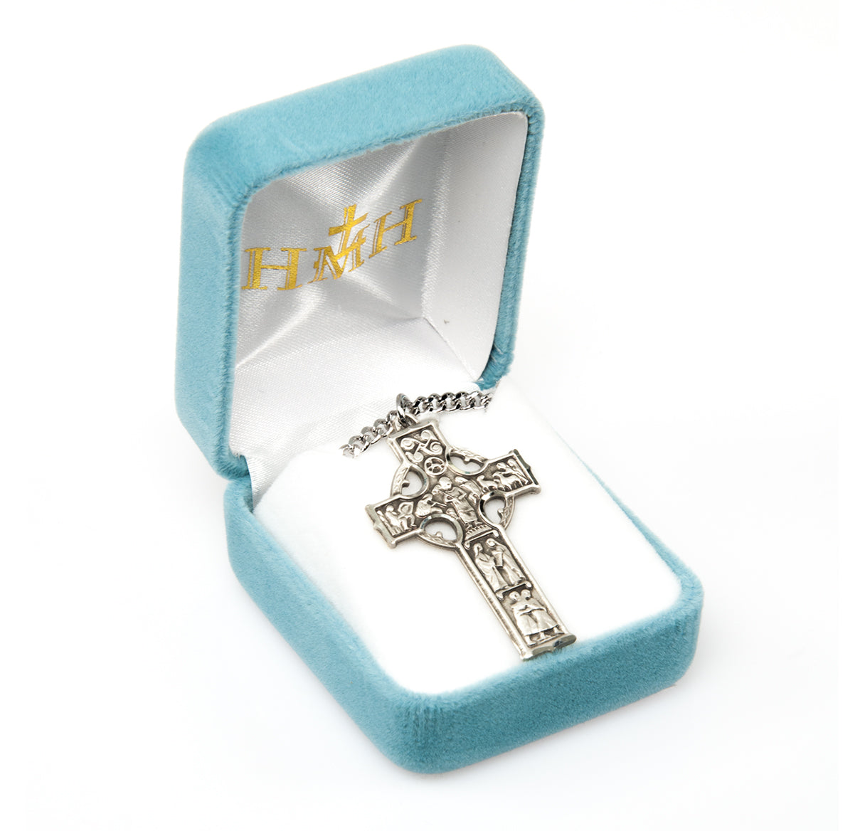 Sterling Silver Lrg Celtic Cross 30" Ch-Bxd