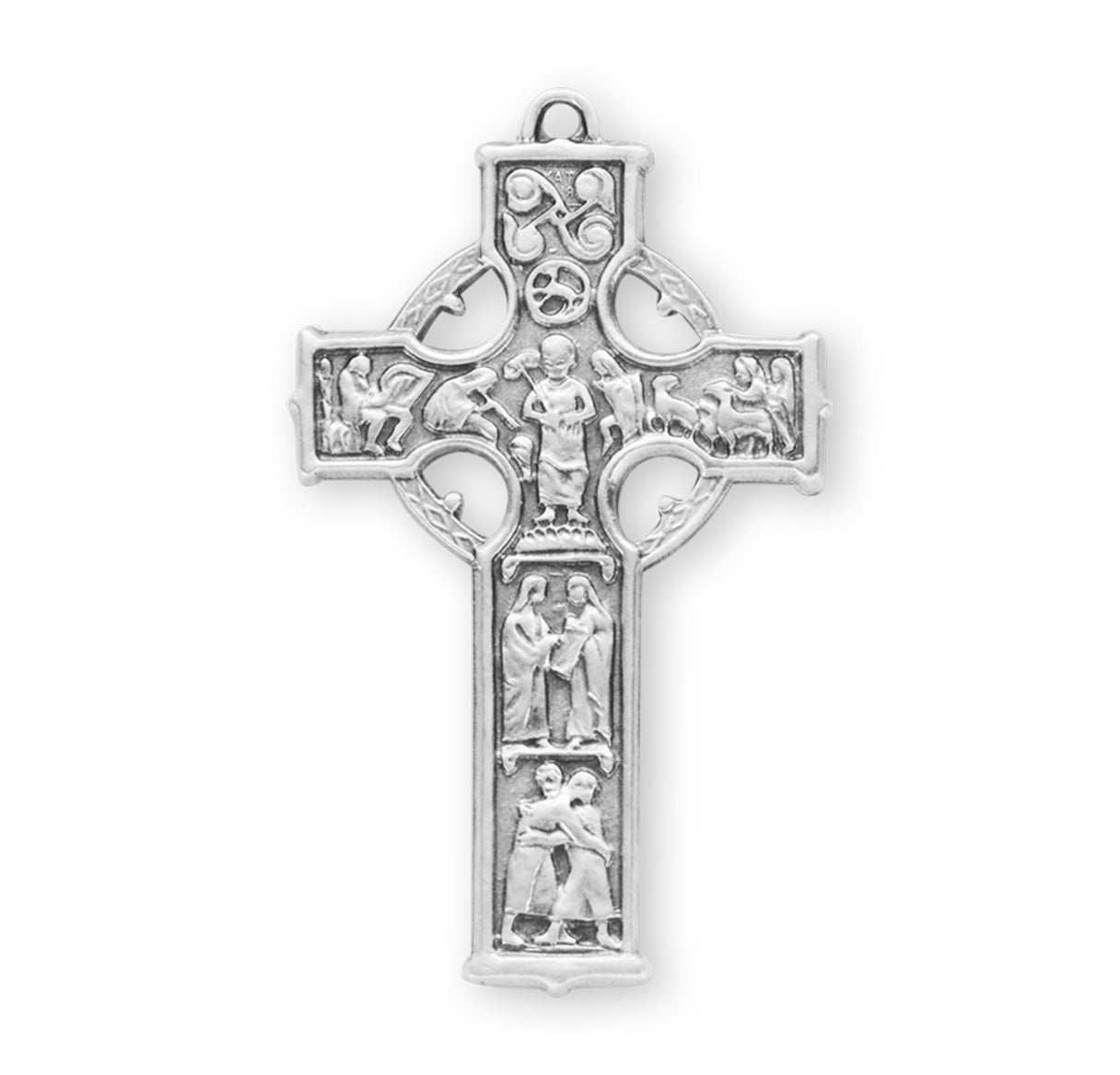 Sterling Silver Lrg Celtic Cross 30" Ch-Bxd