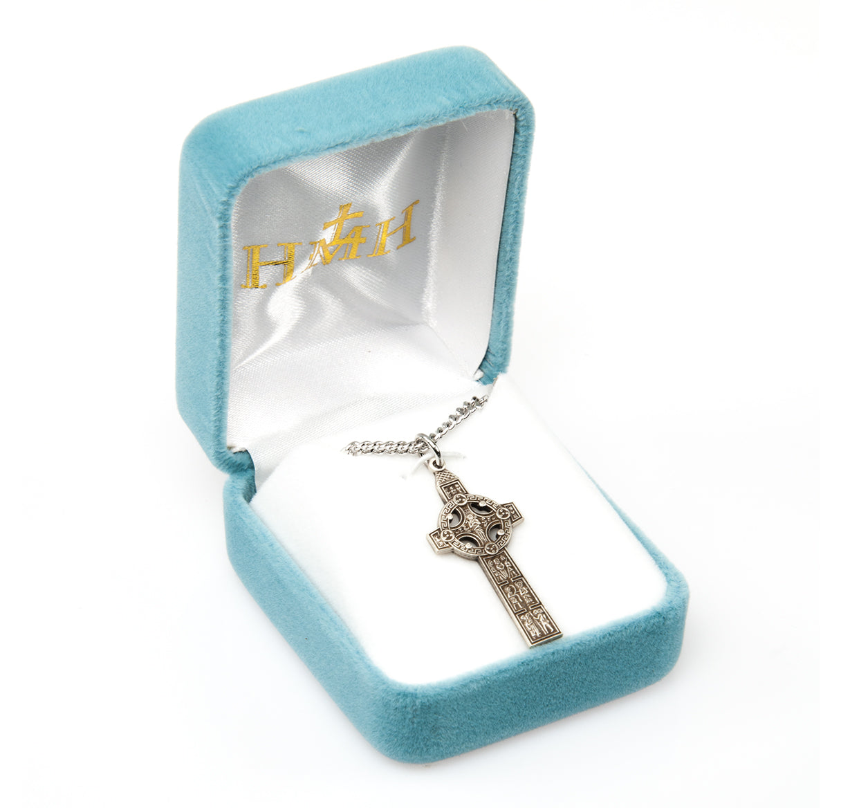 Sterling Silver Med Celtic Cross 20" Ch-Bxd