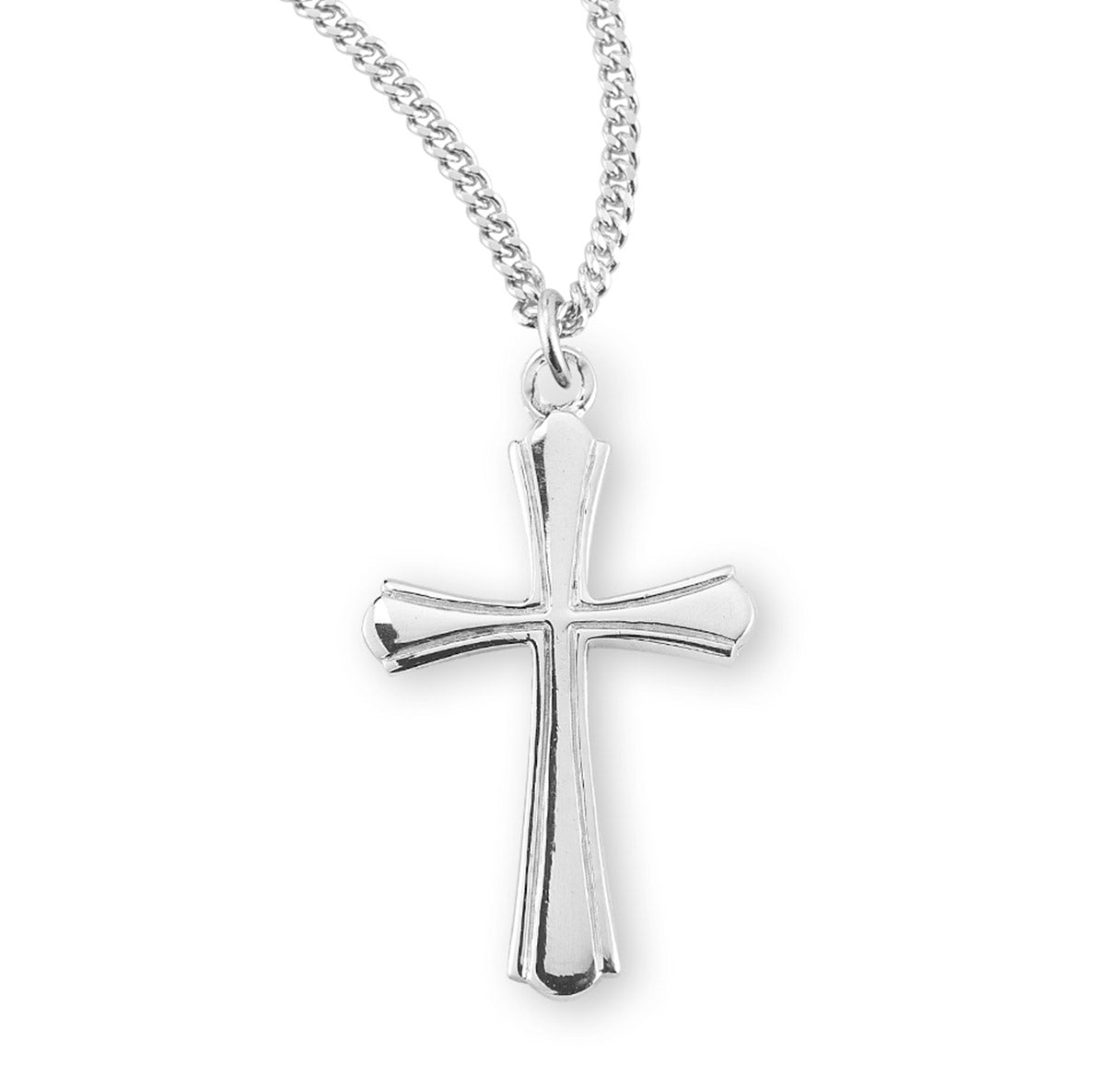 Sterling Silver High Polish Cross 20" Ch-Bxd