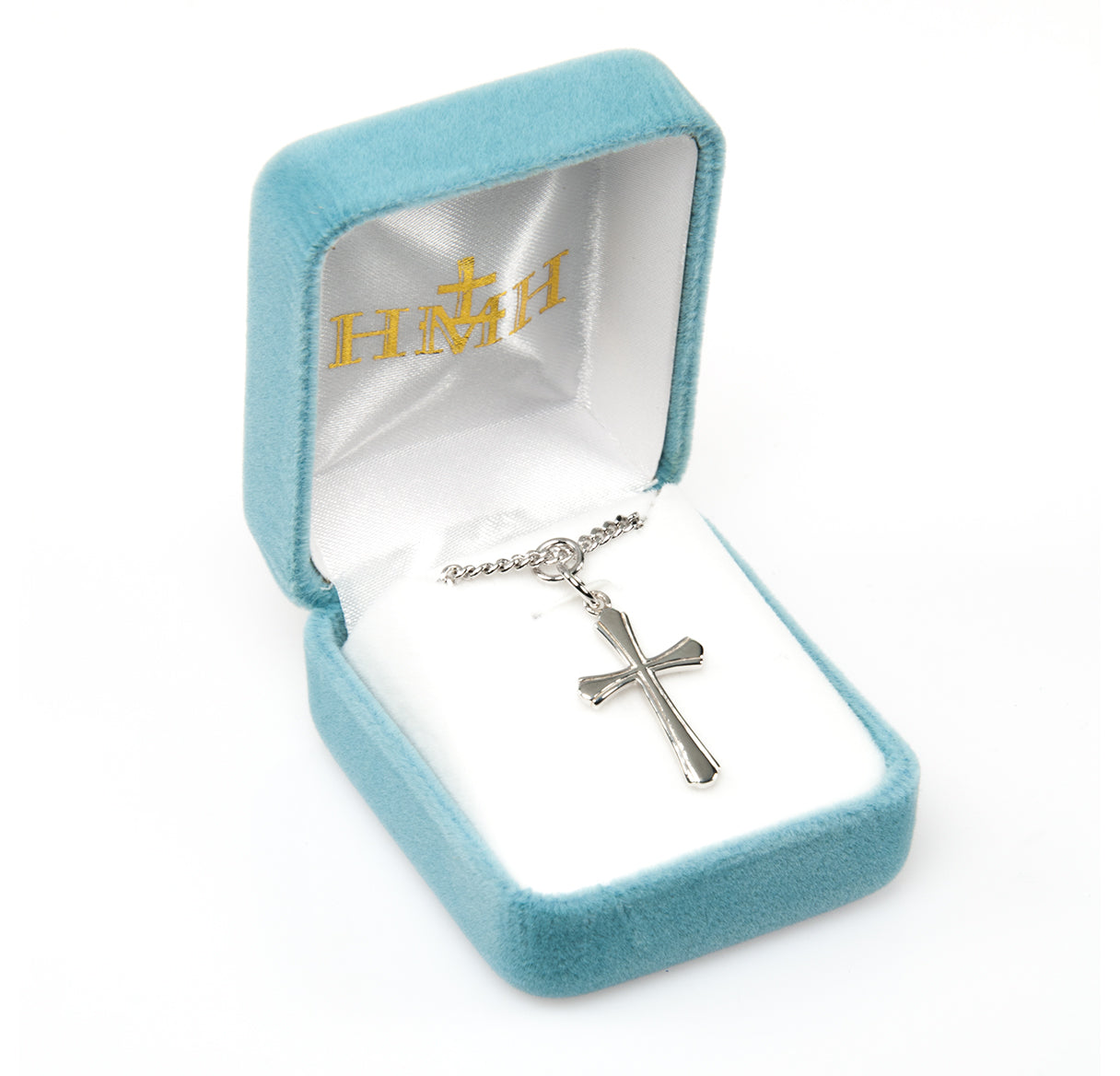 Sterling Silver High Polish Cross 20" Ch-Bxd