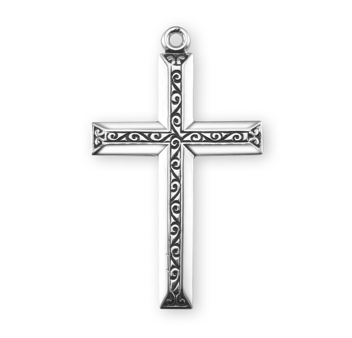 Sterling Silver Black Epoxy Cross