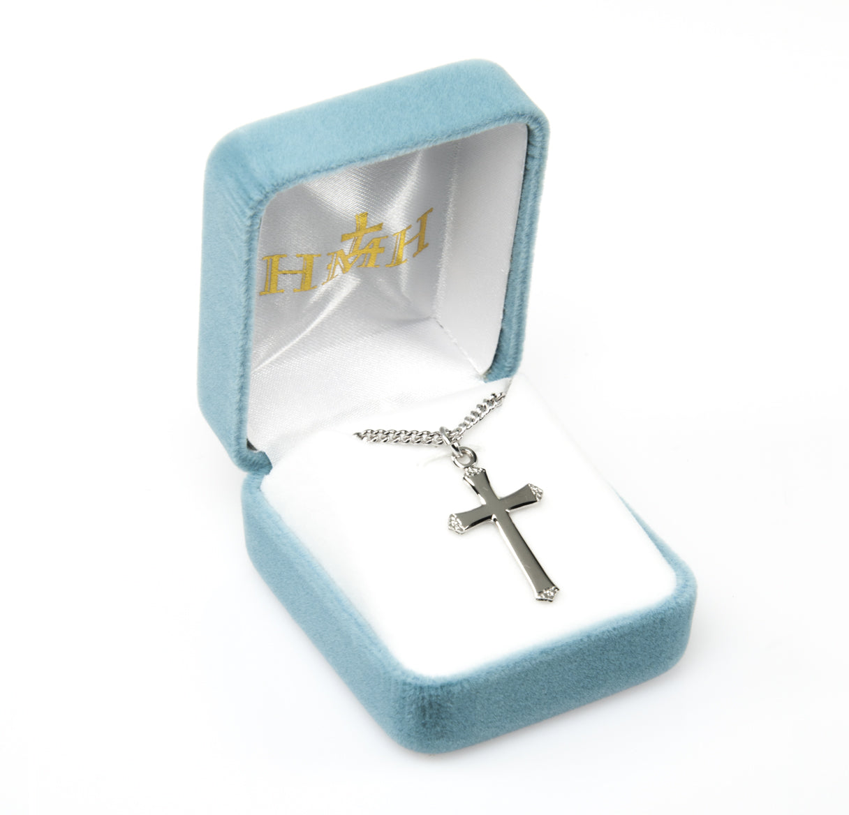 Sterling Silver Flower Tipped Cross